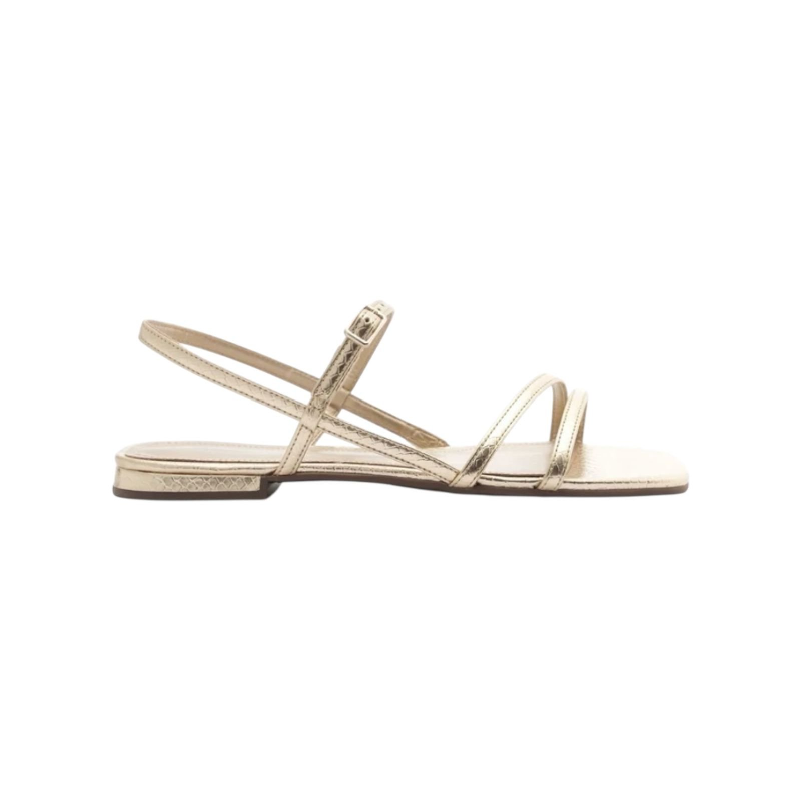 Sandalia Rasteira Feminina Anacapri Tiras Finas Dourado