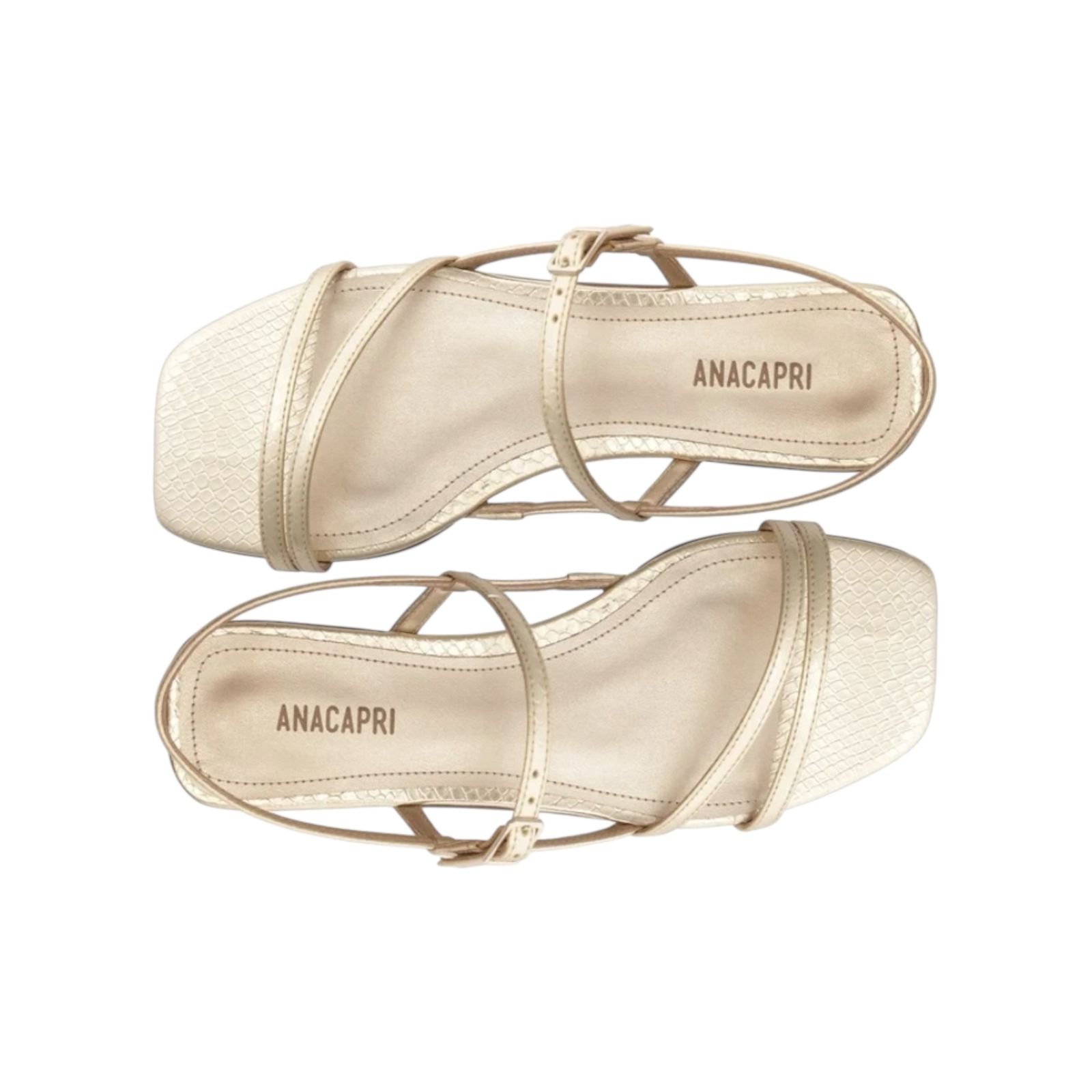 Sandalia Rasteira Feminina Anacapri Tiras Finas Dourado Dourado 3
