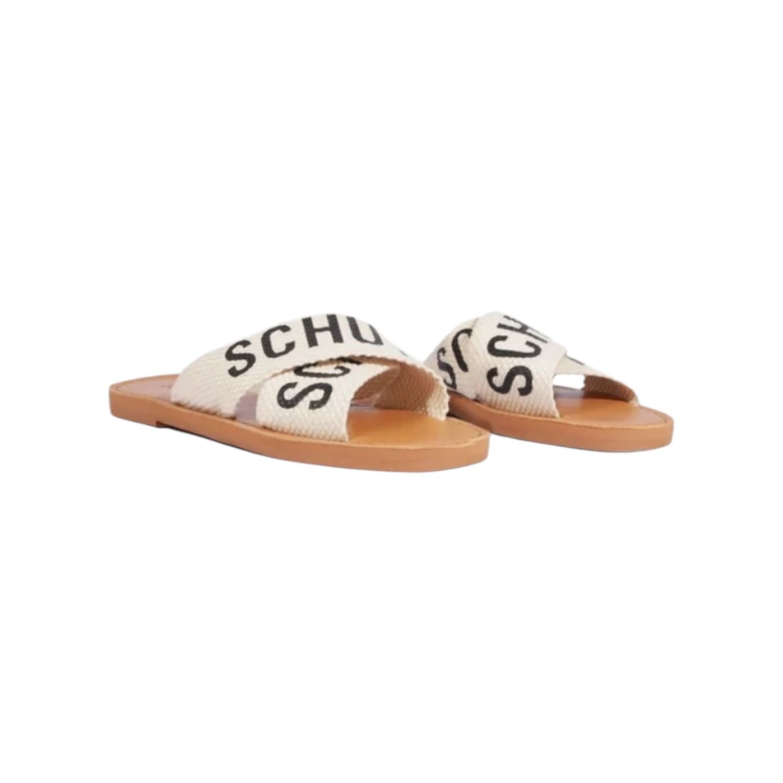 Sandalia Rasteira Feminina Schutz Logo De X Branco Branco 2