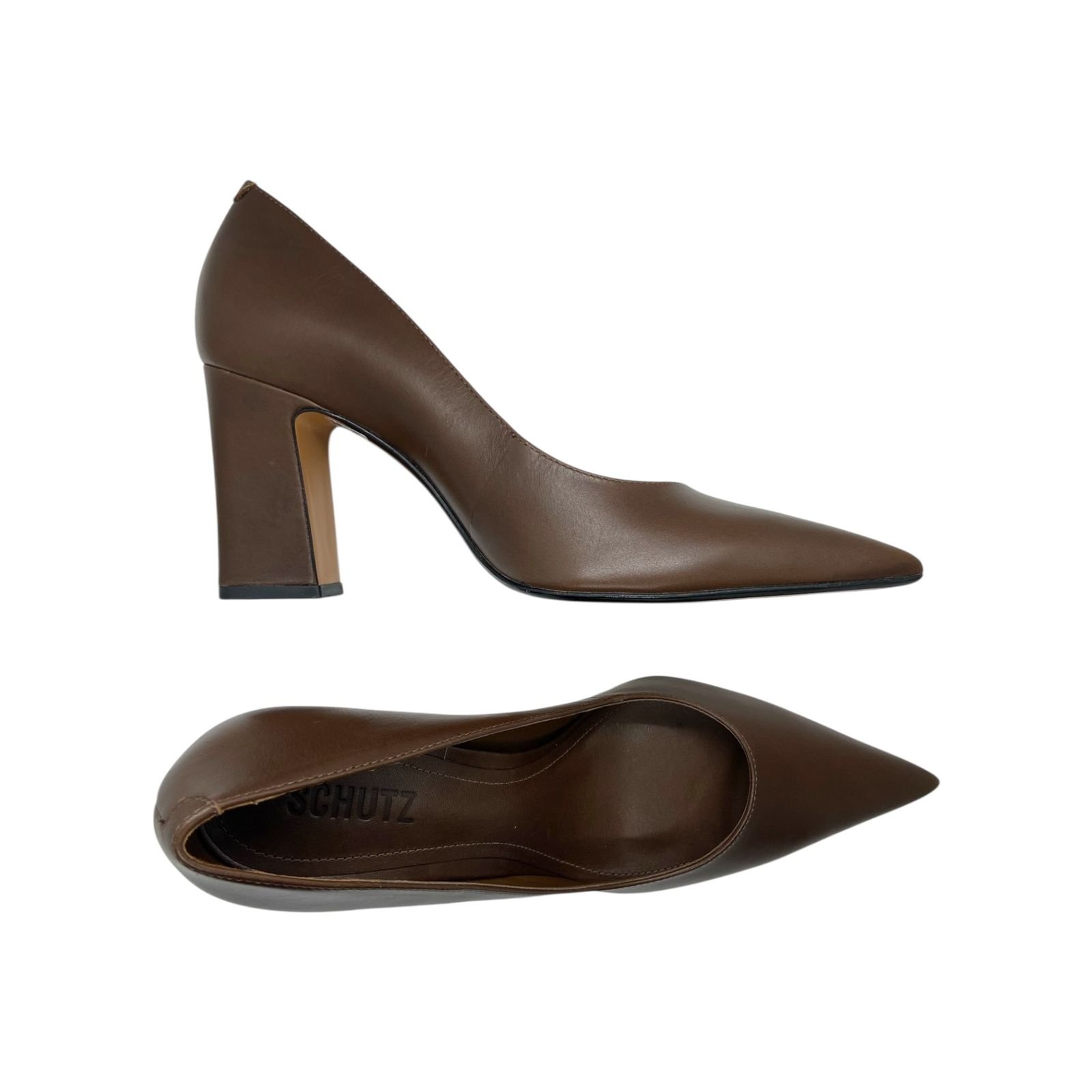 Scarpin Feminino Schutz Couro City Chic Marrom Marrom 3
