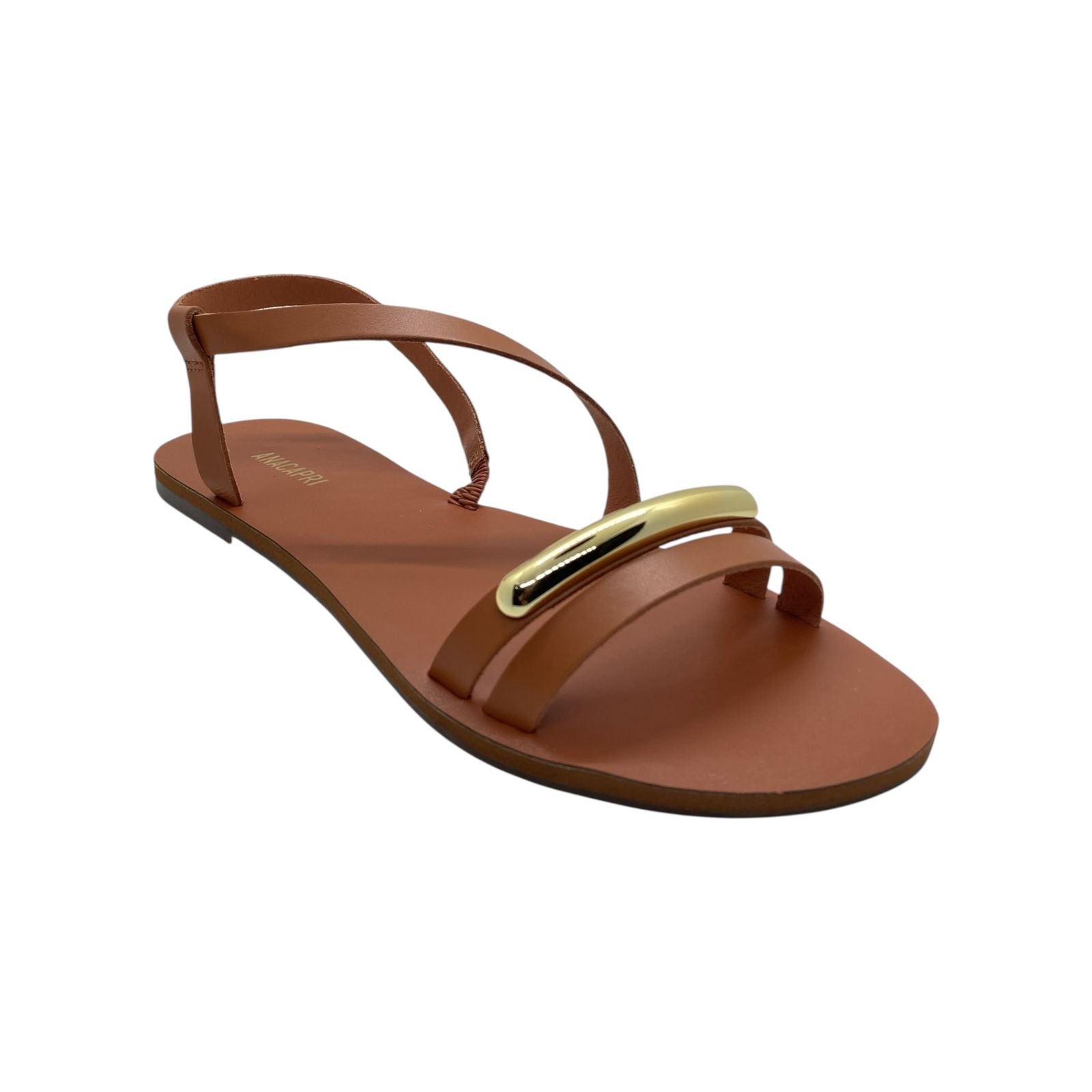 Sandalia Feminina Anacapri Tiras Finas Caramelo Marrom 2