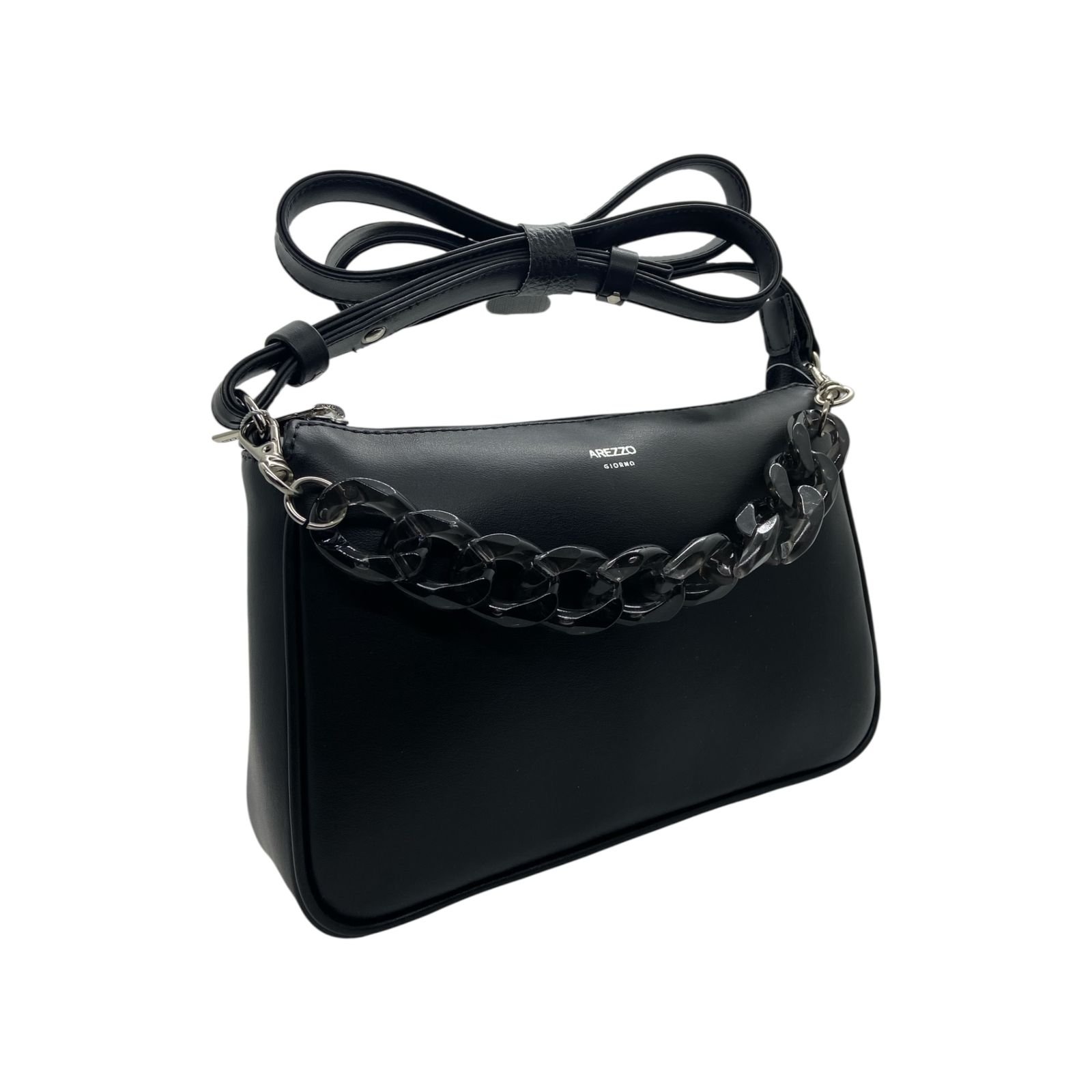 Bolsa Feminina Arezzo Tiracolo Pequena Preto Preto 2