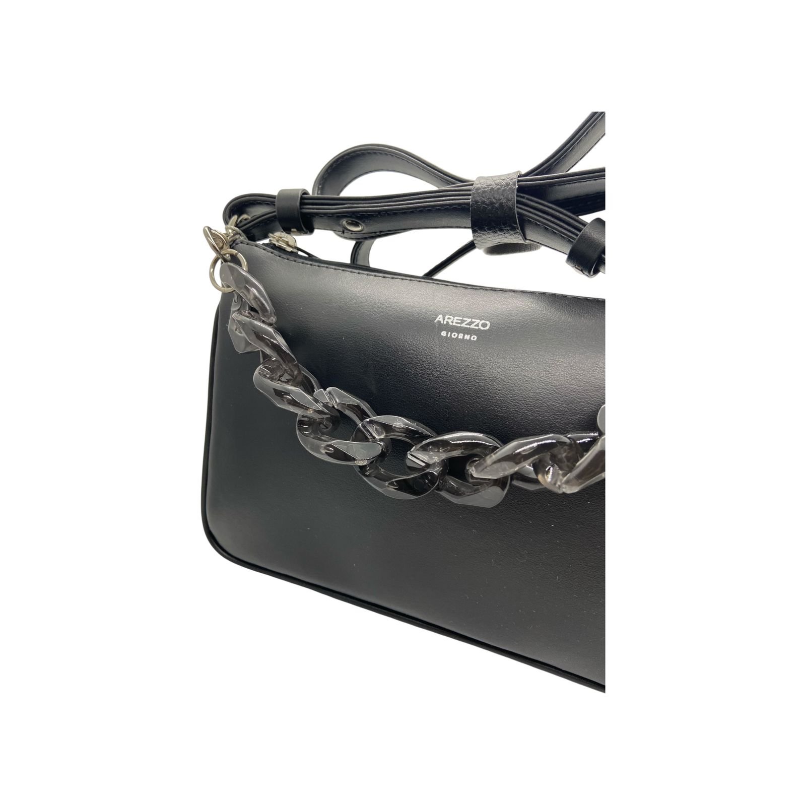 Bolsa Feminina Arezzo Tiracolo Pequena Preto Preto 5