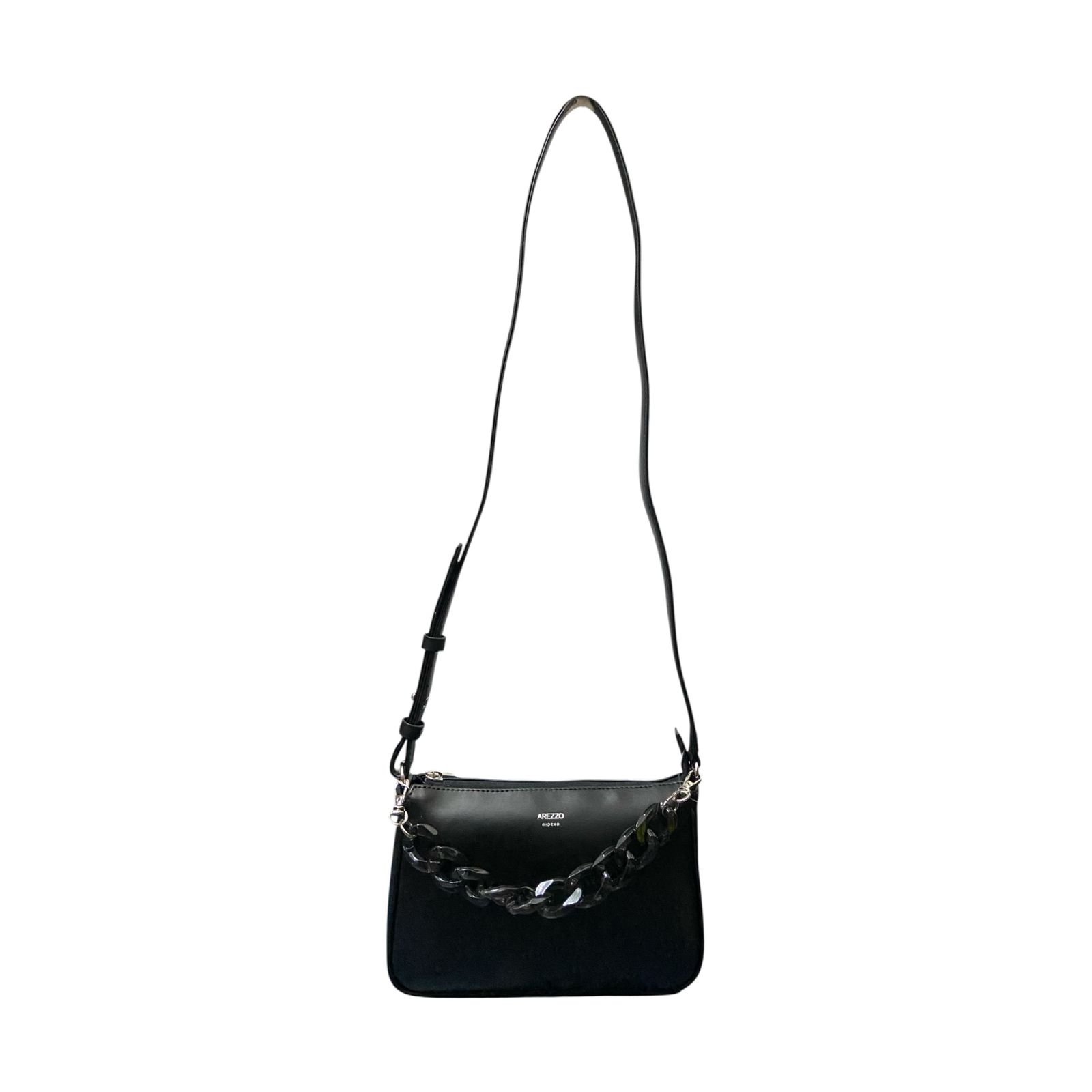 Bolsa Feminina Arezzo Tiracolo Pequena Preto Preto 6
