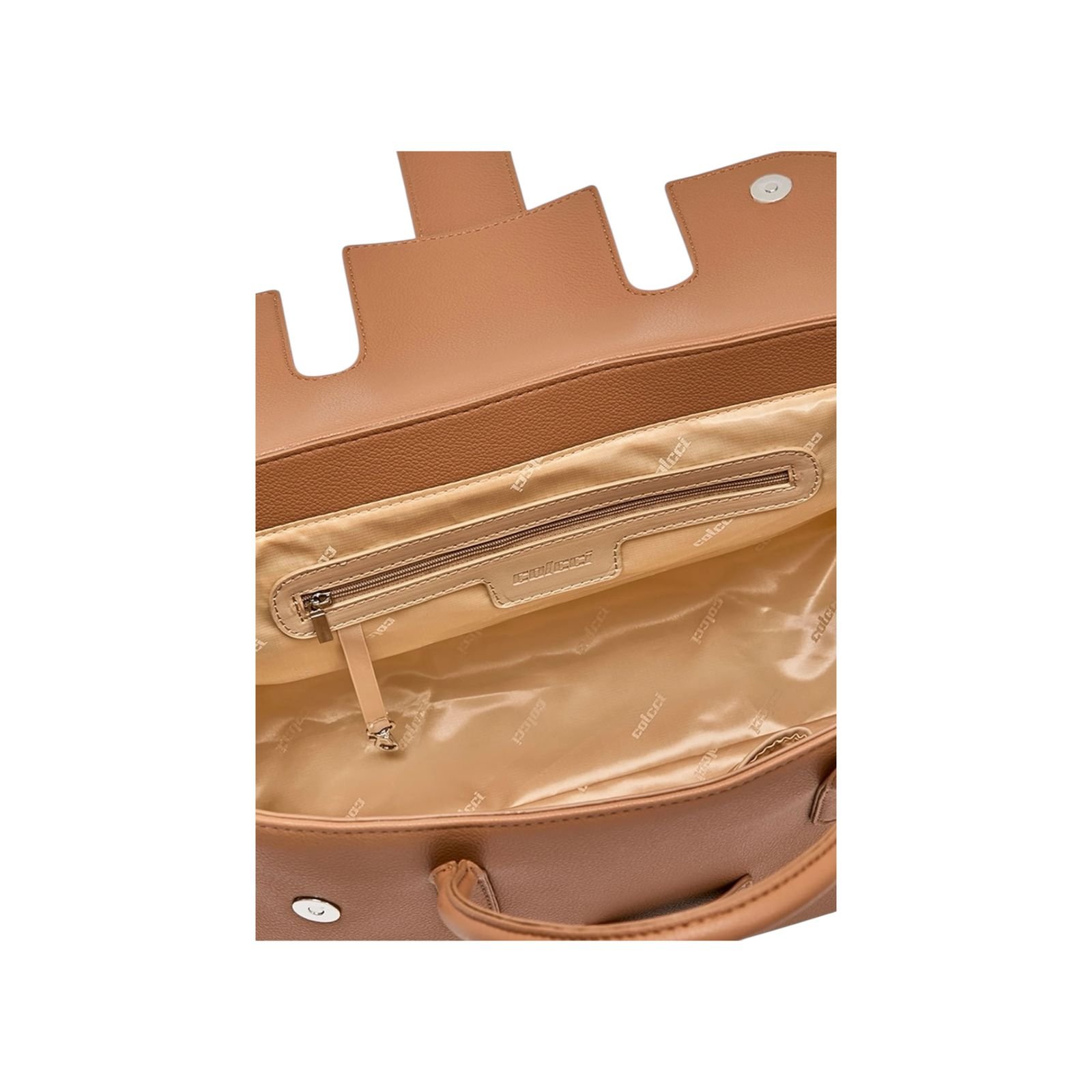 Bolsa Feminina Colcci Tote Mini Floater De Ombro Grande Caramelo Caramelo 4