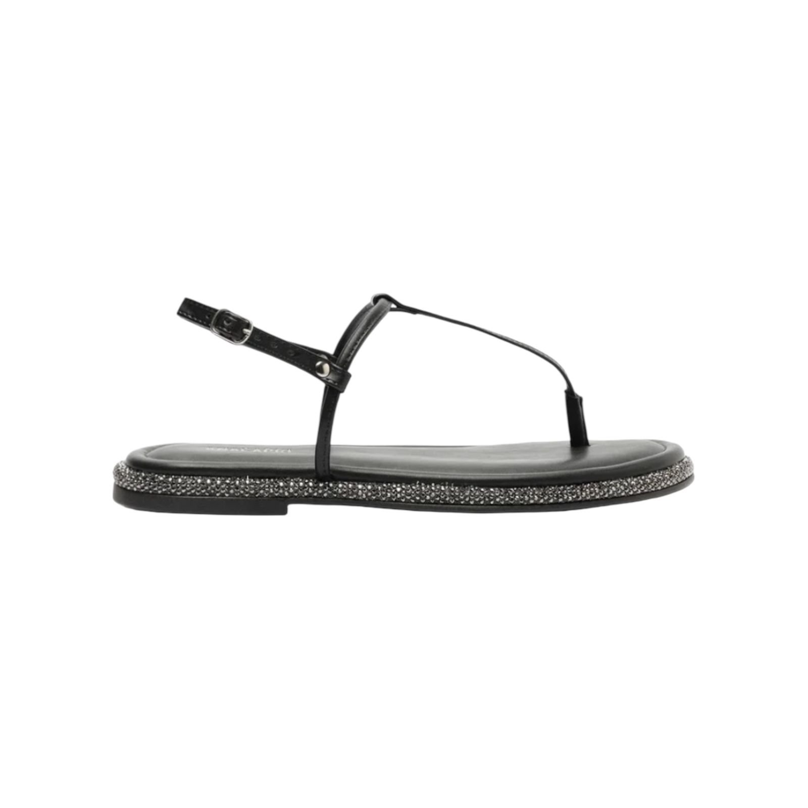 Sandalia Rasteira Feminina Anacapri Slim Sola Glam Preto