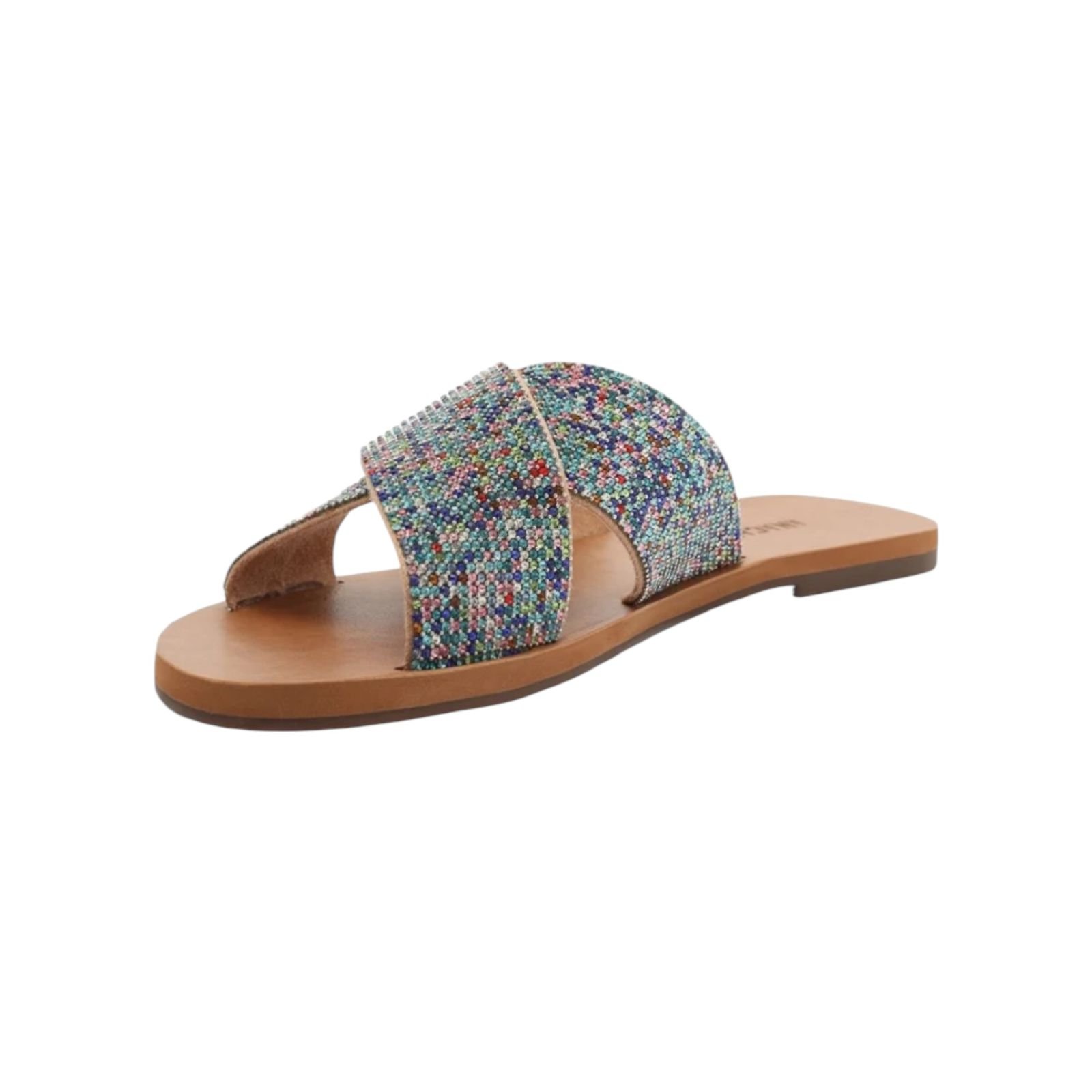 Sandalia Rasteira Camurca Brilhosa Multicolor Anacapri Feminino Azul Multicores 4
