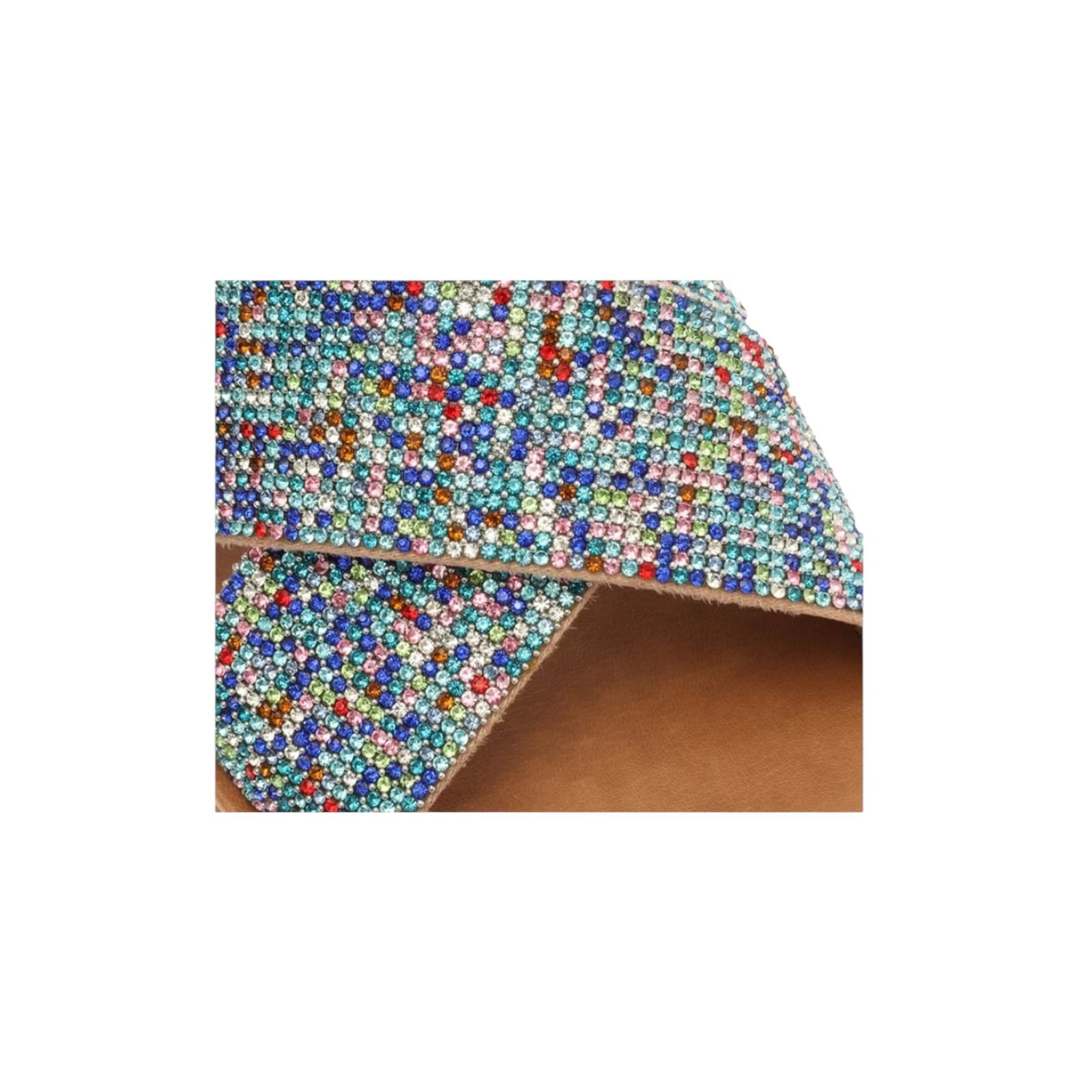 Sandalia Rasteira Camurca Brilhosa Multicolor Anacapri Feminino Azul Multicores 5