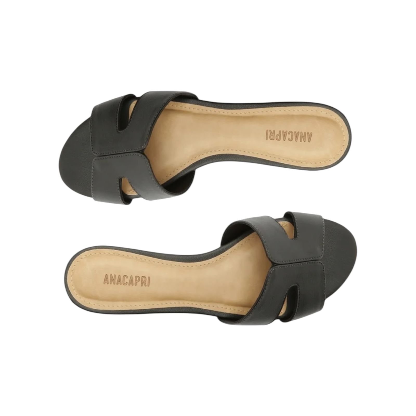 Sandália Rasteira Recortes Anacapri Feminino Preto Preto 4
