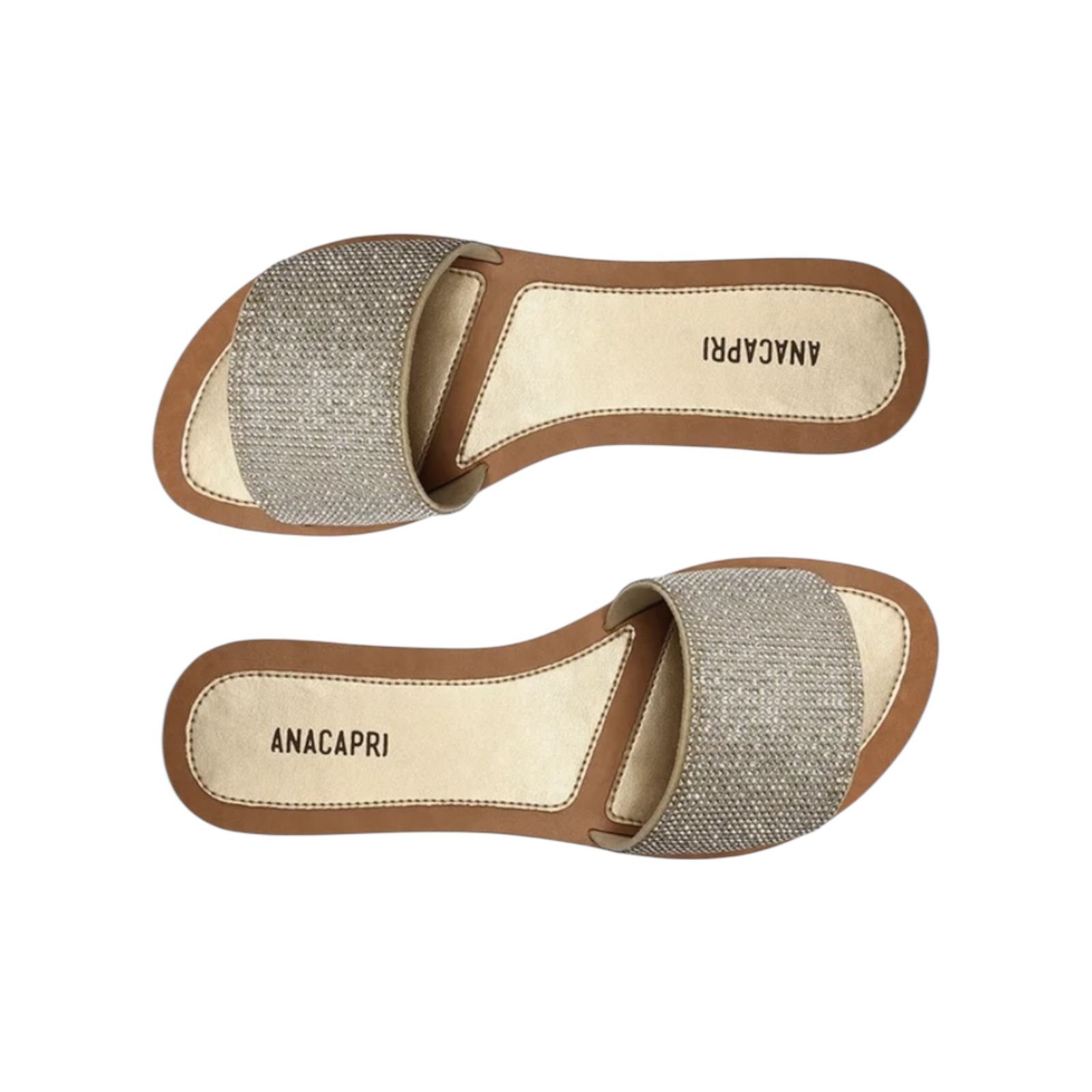 Sandália Rasteira Manta Brilhosa Anacapri Feminino Dourado Dourado 4