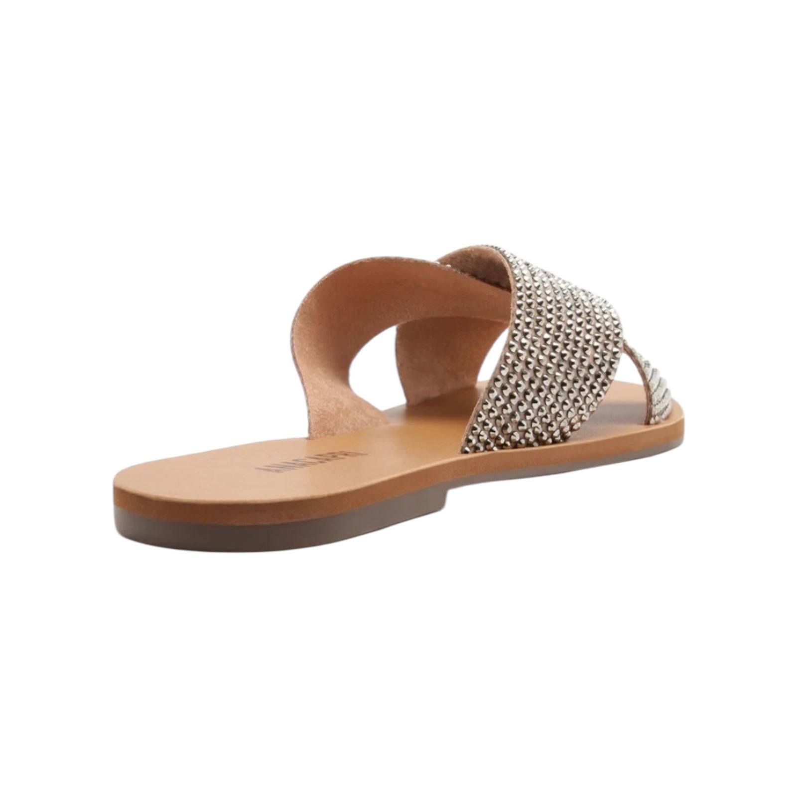 Sandalia Rasteira Tiras Cruzadas Brilho Anacapri Feminino Nude Nude 5