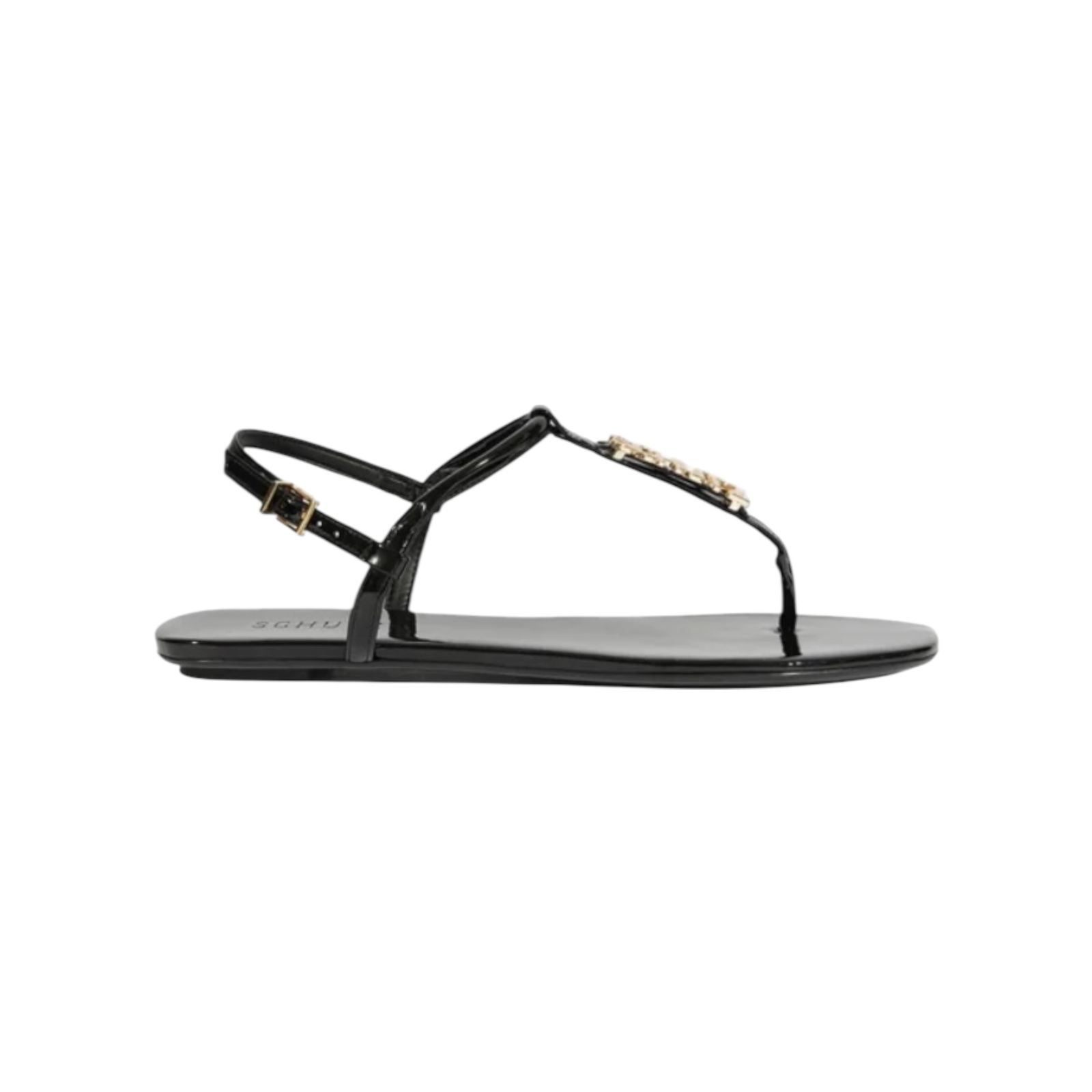 Sandalia Rasteira Cristal Schutz Feminino Preto