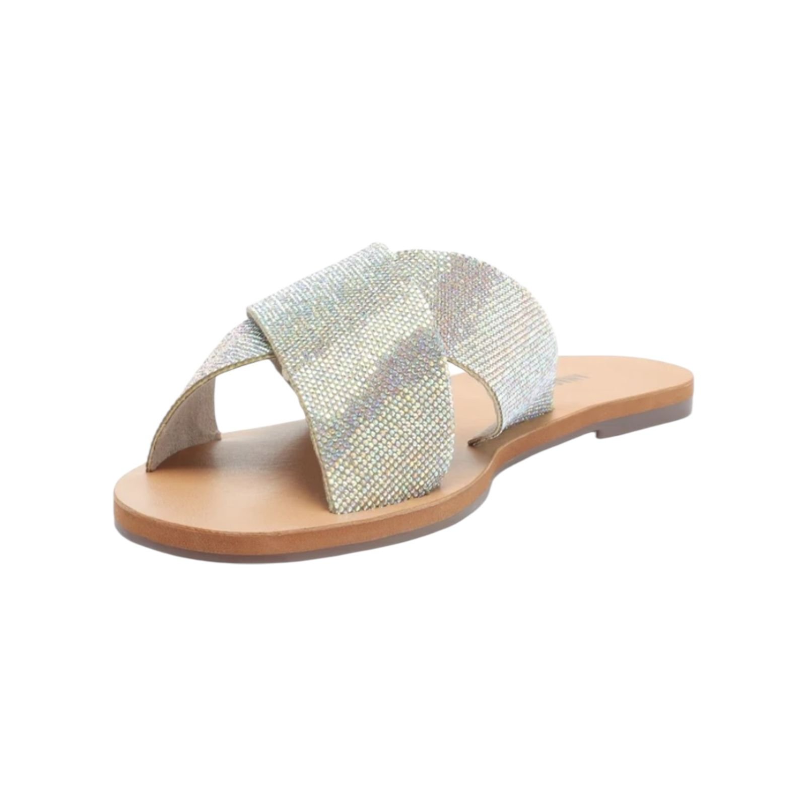 Sandália Rasteira Tiras Cruzadas Glam Anacapri Feminino Prata Prata 4