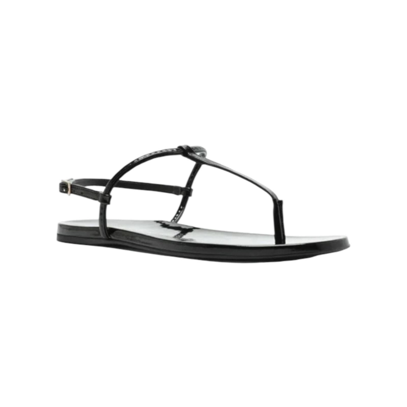 Sandalia Rasteira Basic Verniz Arezzo Feminino Preto Preto 2