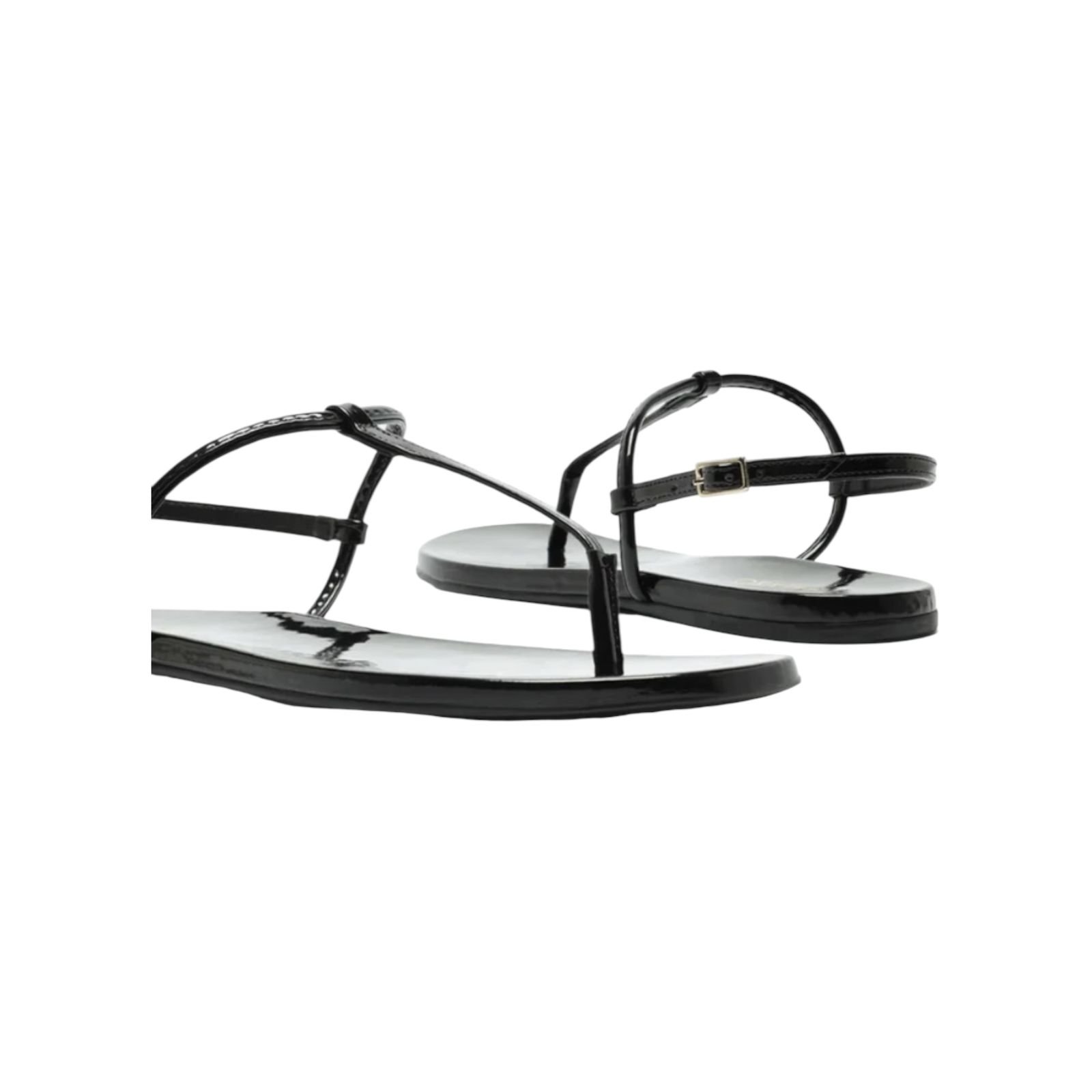 Sandalia Rasteira Basic Verniz Arezzo Feminino Preto Preto 5