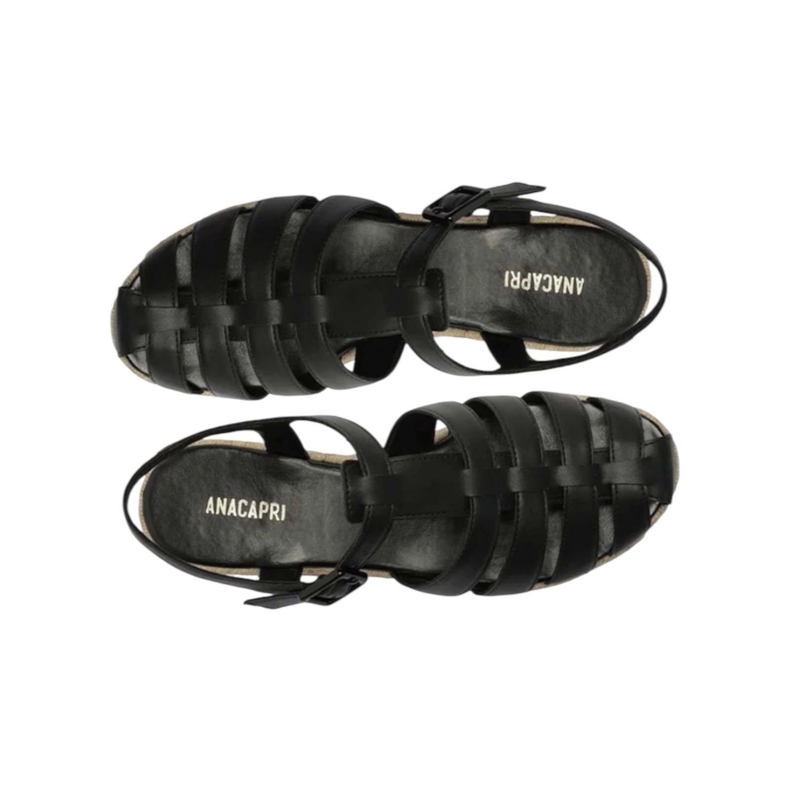 Sandália Ema Corda Anacapri Feminino Preto Preto 3