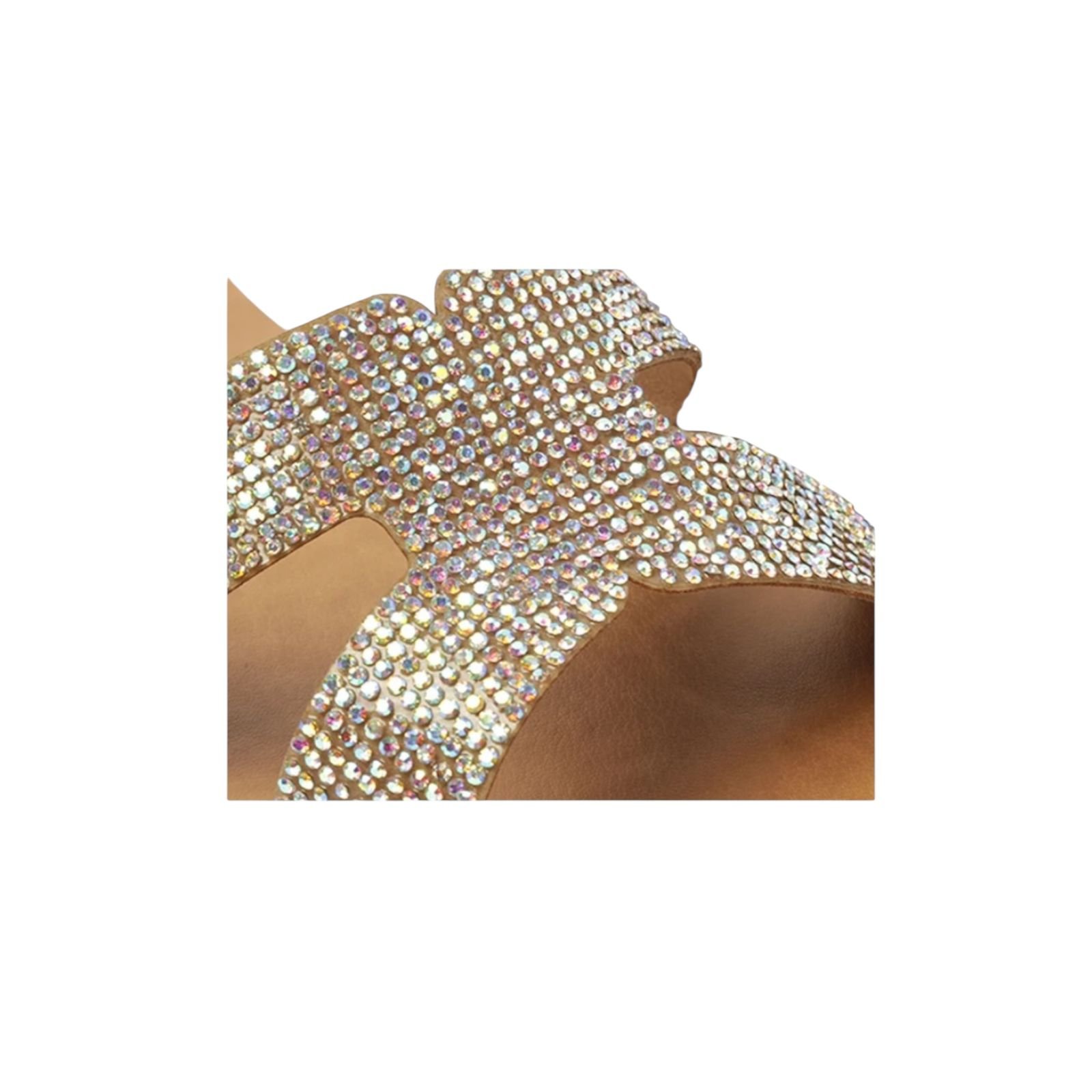 Sandália Rasteira Strass Anacapri Feminino Rosado Rose Gold 5