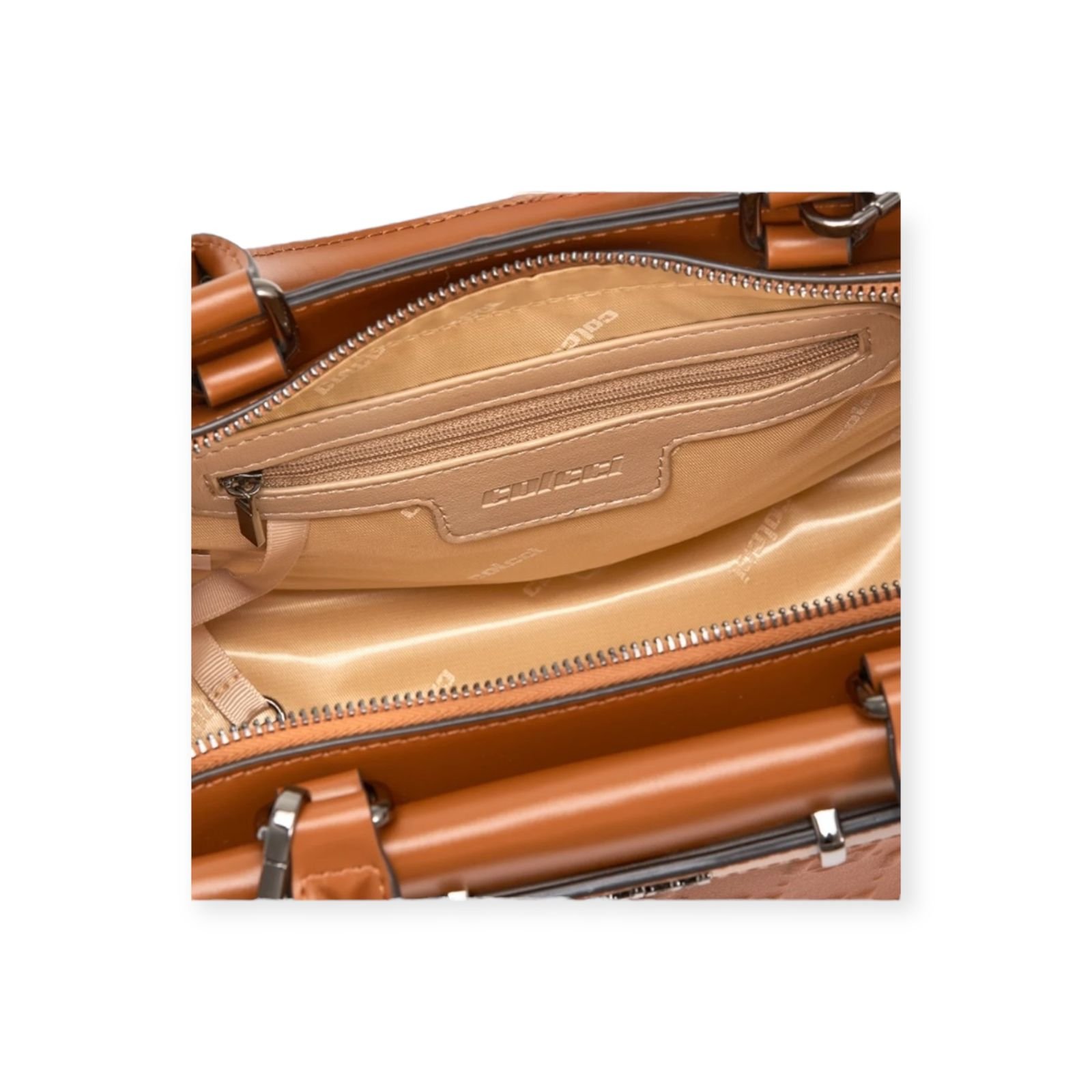 Bolsa Feminina Colcci Tote Gravação Alça Dupla Media Caramelo Caramelo 4