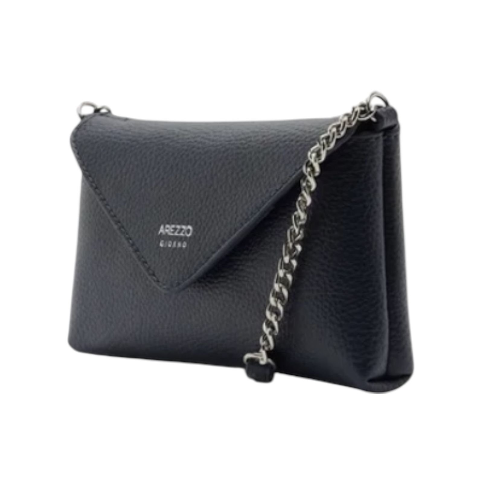 Bolsa Feminina Arezzo Tiracolo Giorno Envelope Pequena Preto Preto 2