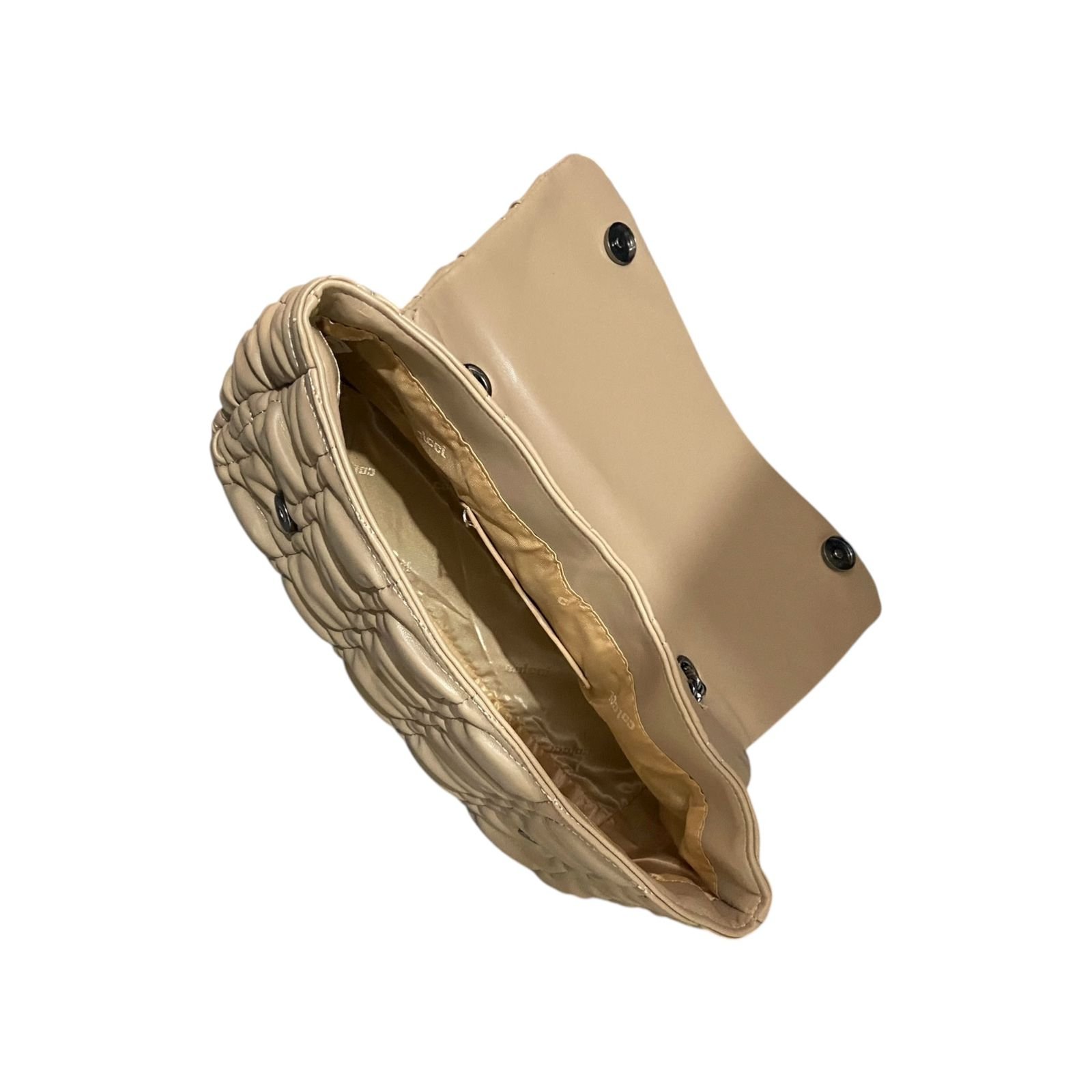 Bolsa Feminina Colcci Matelasse Alça Corrente Media Bege Bege 4