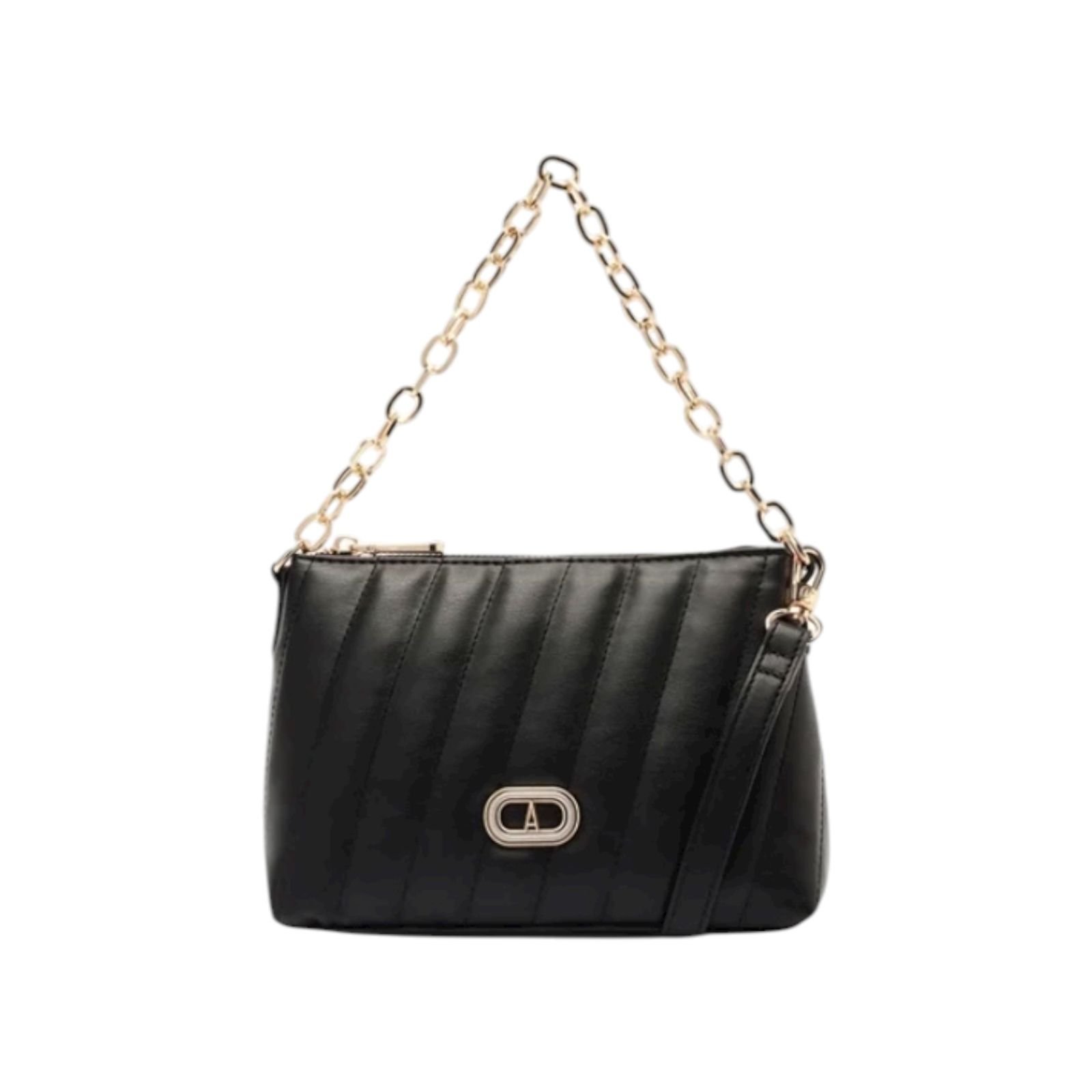 Bolsa Feminina Anacapri Matelassê Tiracolo Pequena Preta Preto 3