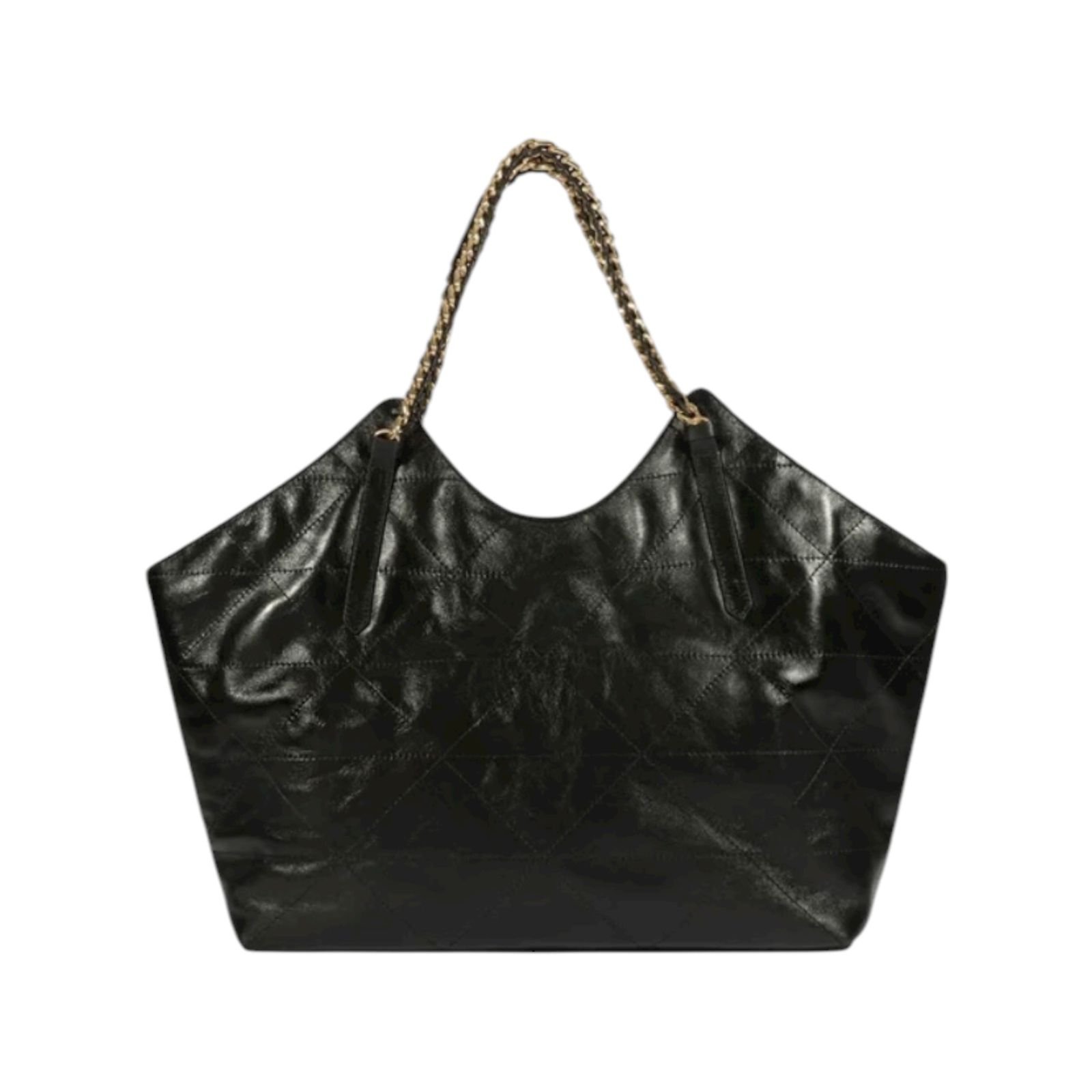 Bolsa Feminina Schutz Couro Shopping De Ombro Alça Corrente Grande Preta Preto 4