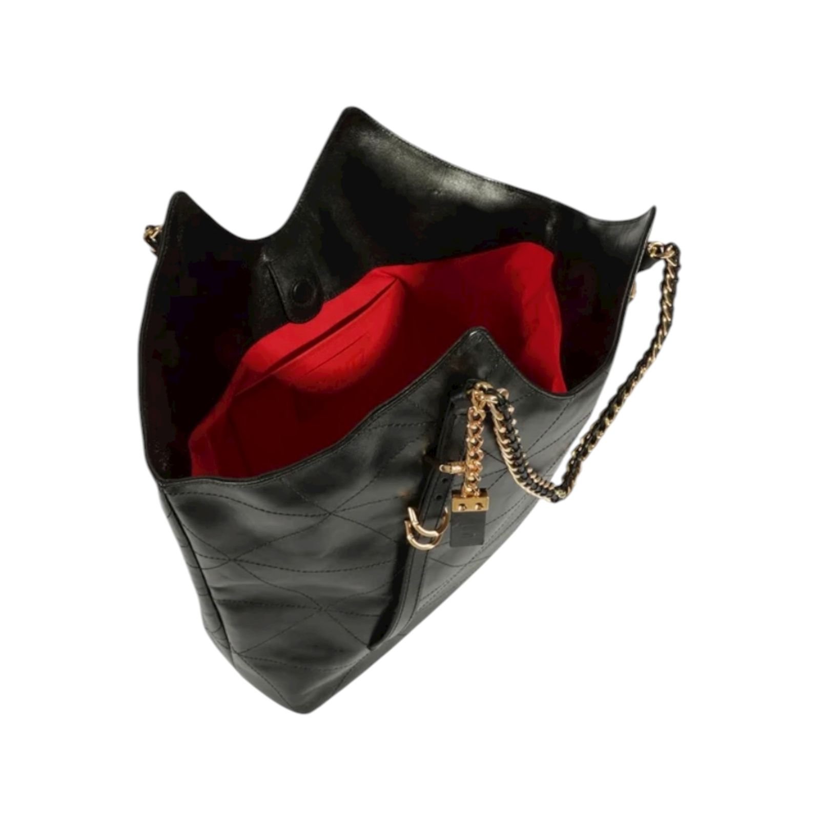 Bolsa Feminina Schutz Couro Shopping De Ombro Alça Corrente Grande Preta Preto 5