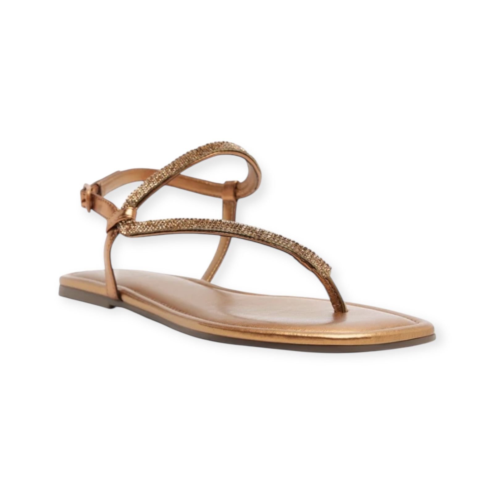 Sandália Rasteira Feminina Anacapri Tira Assimétrica Glam Bronze Bronze 2