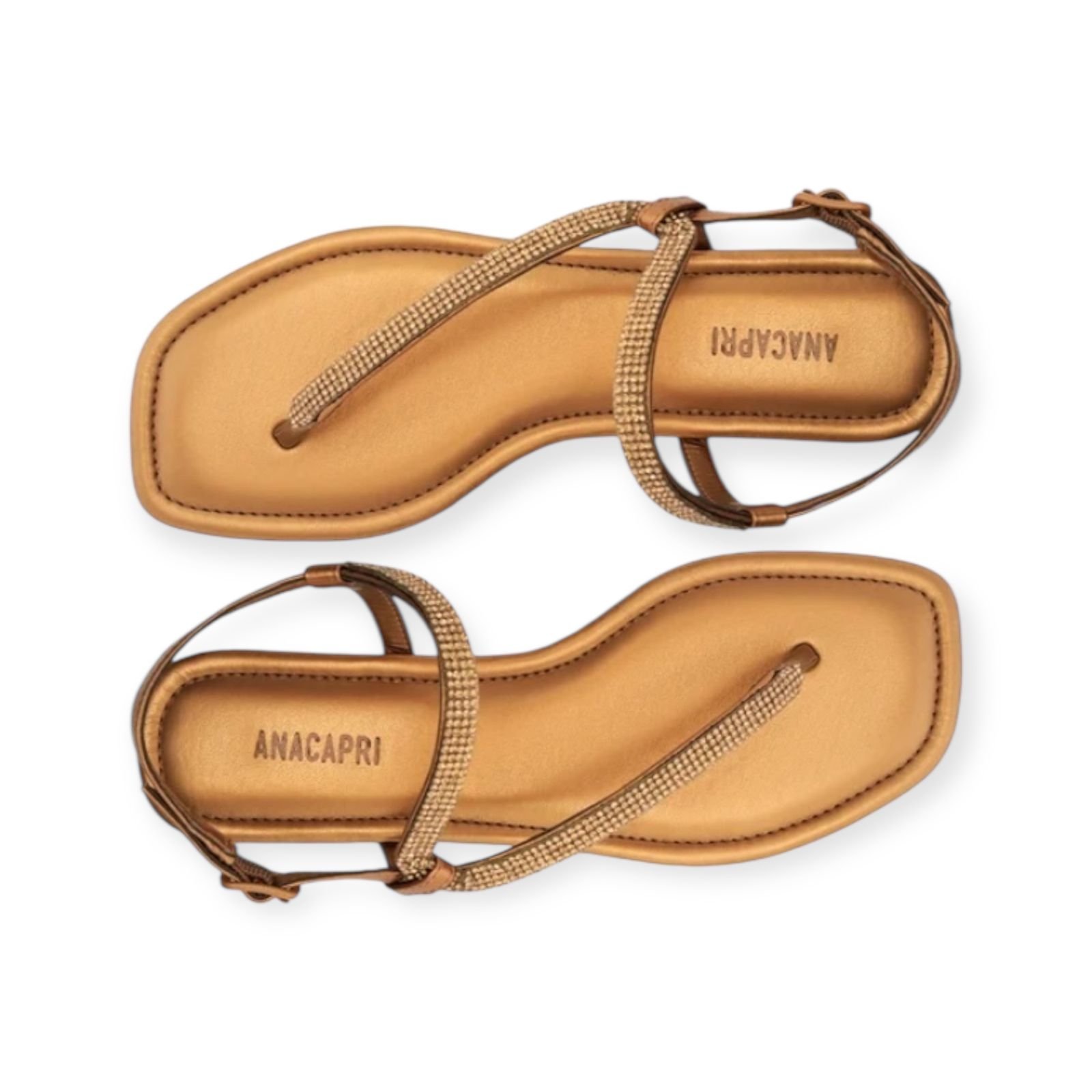 Sandália Rasteira Feminina Anacapri Tira Assimétrica Glam Bronze Bronze 3