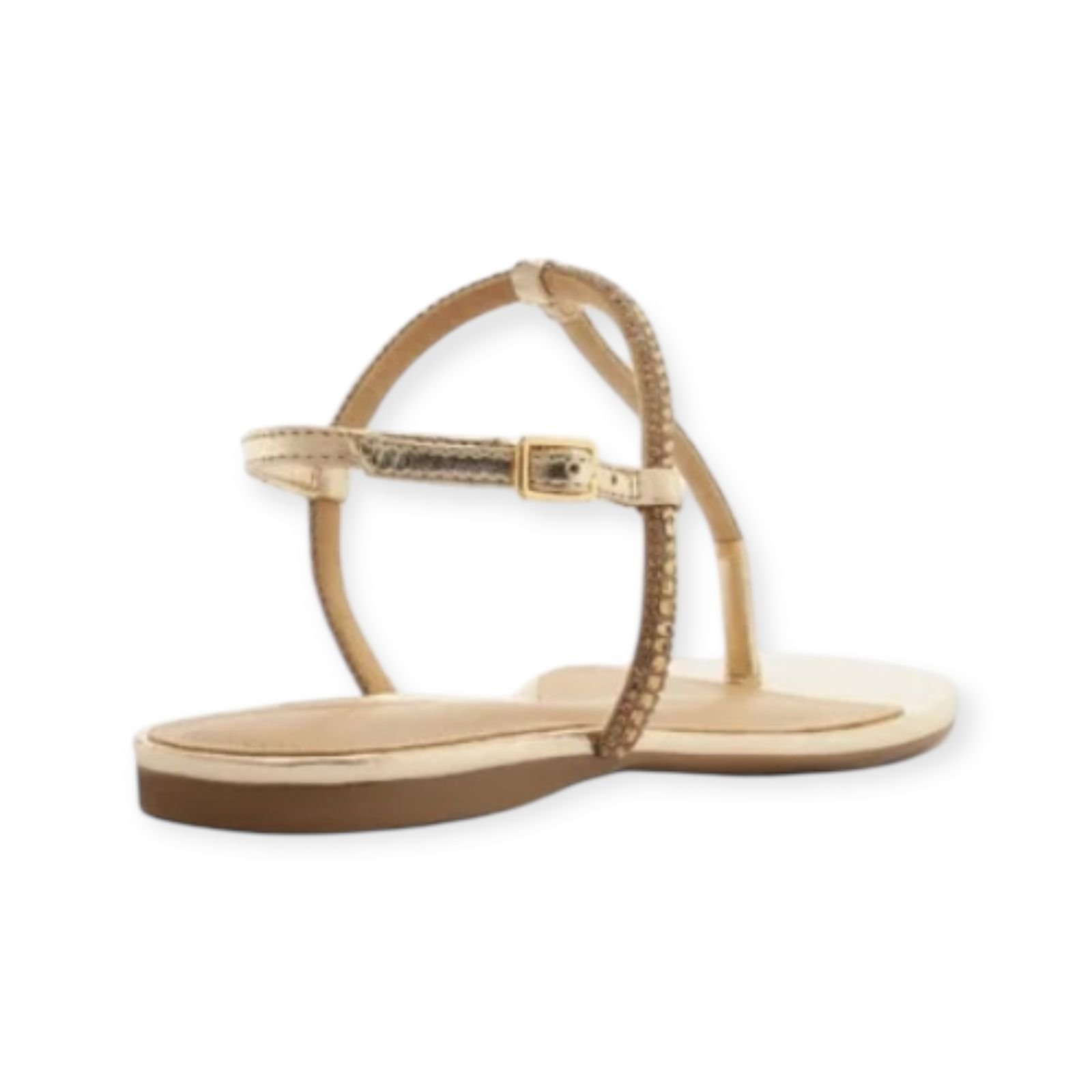 Sandália Rasteira Feminina Arezzo Strass Slim Dourado Dourado 4