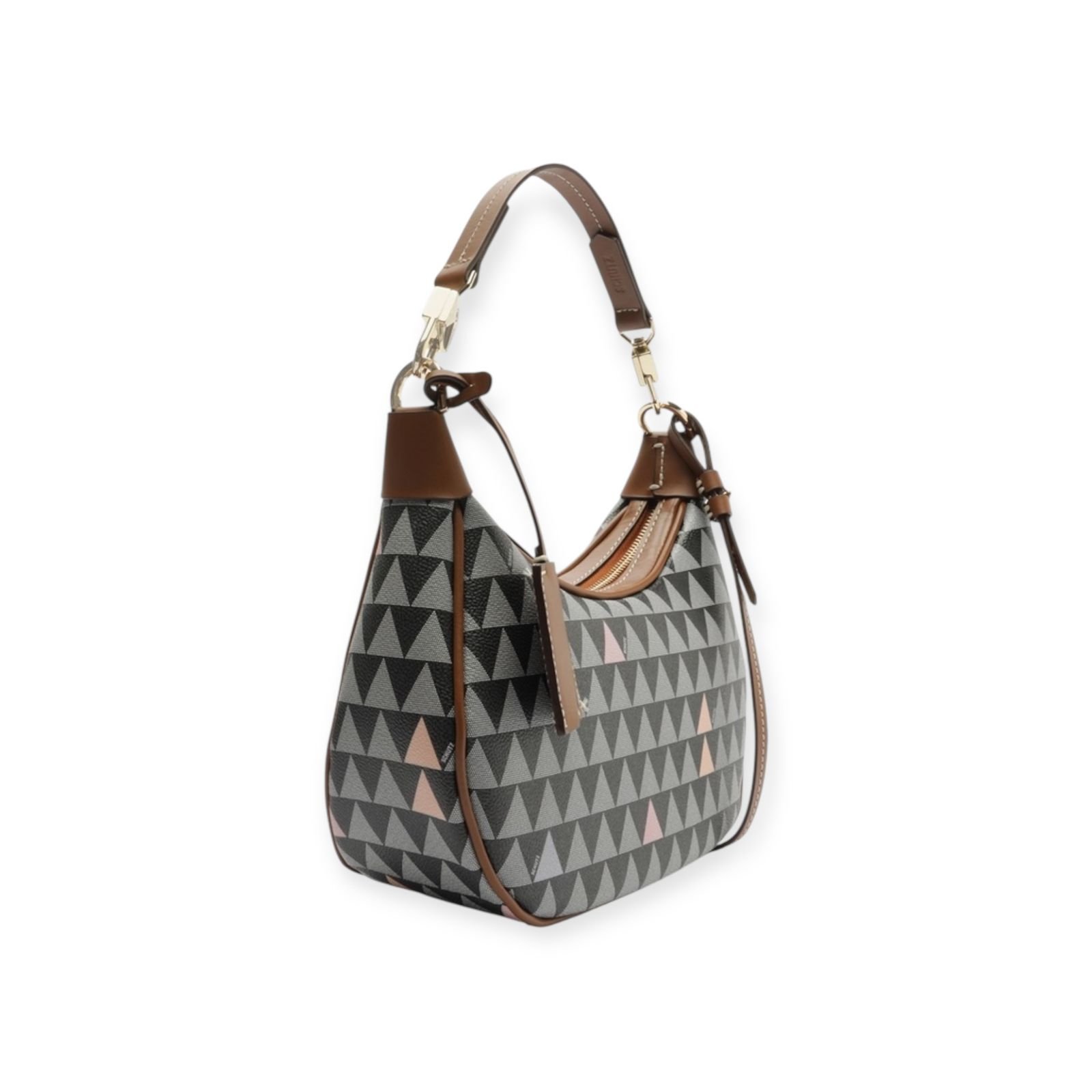 Bolsa Feminina Schutz Tiracolo Triangle Alça Dupla Média Preta Preto 2