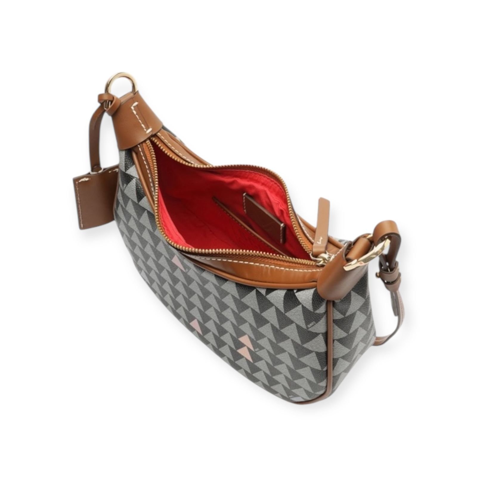 Bolsa Feminina Schutz Tiracolo Triangle Alça Dupla Média Preta Preto 3