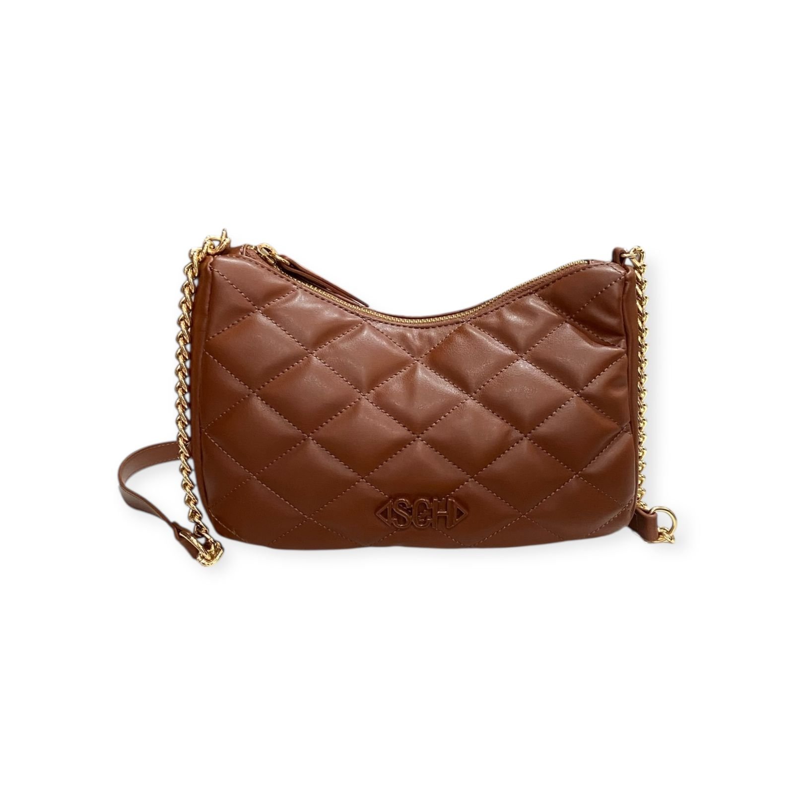 Bolsa Feminina Schutz Tressê Tiracolo Matelassê Pequena Marrom