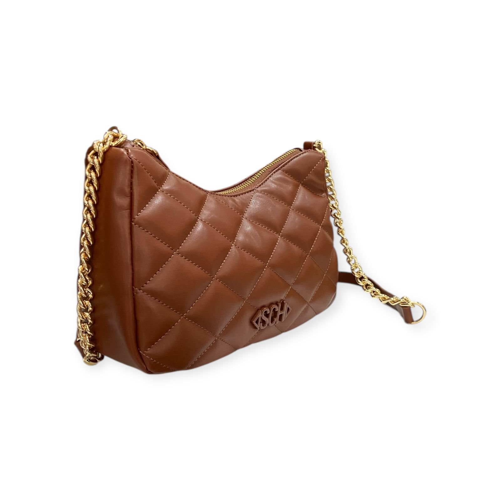 Bolsa Feminina Schutz Tressê Tiracolo Matelassê Pequena Marrom Marrom 2