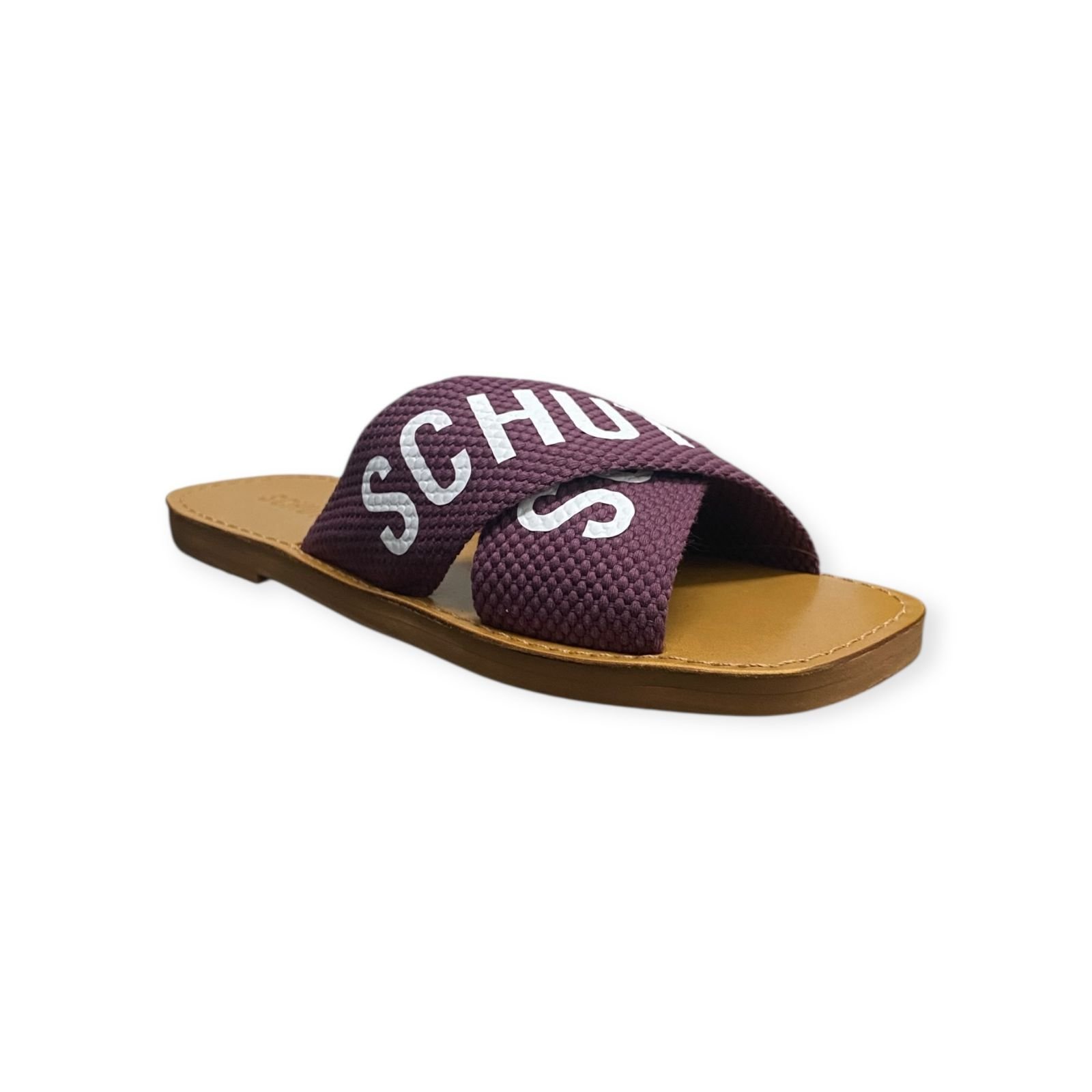 Sandalia Rasteira Feminina Schutz Logo De X Roxa Roxo 2