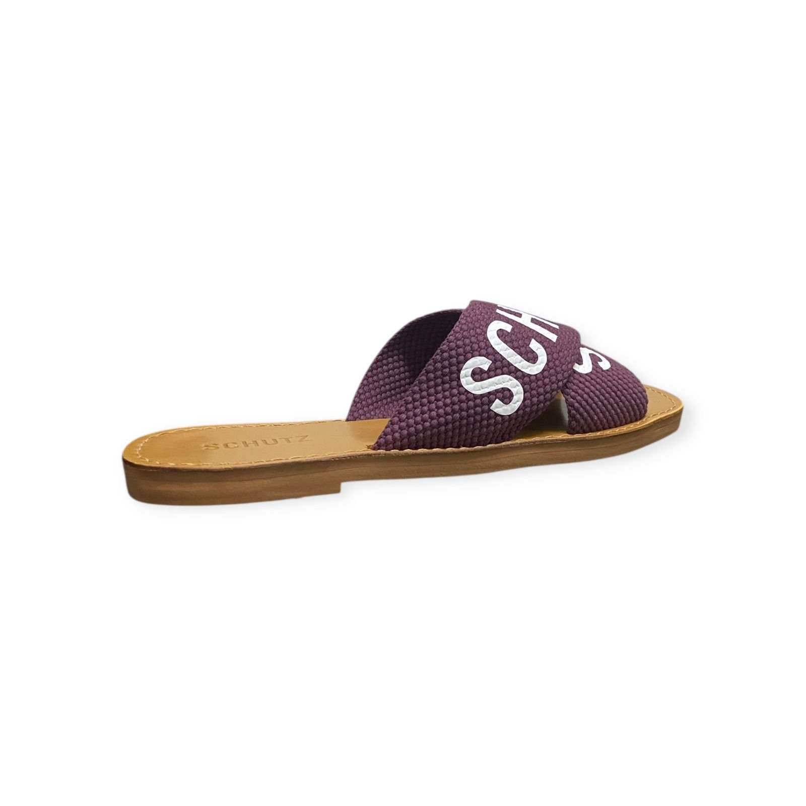 Sandalia Rasteira Feminina Schutz Logo De X Roxa Roxo 3