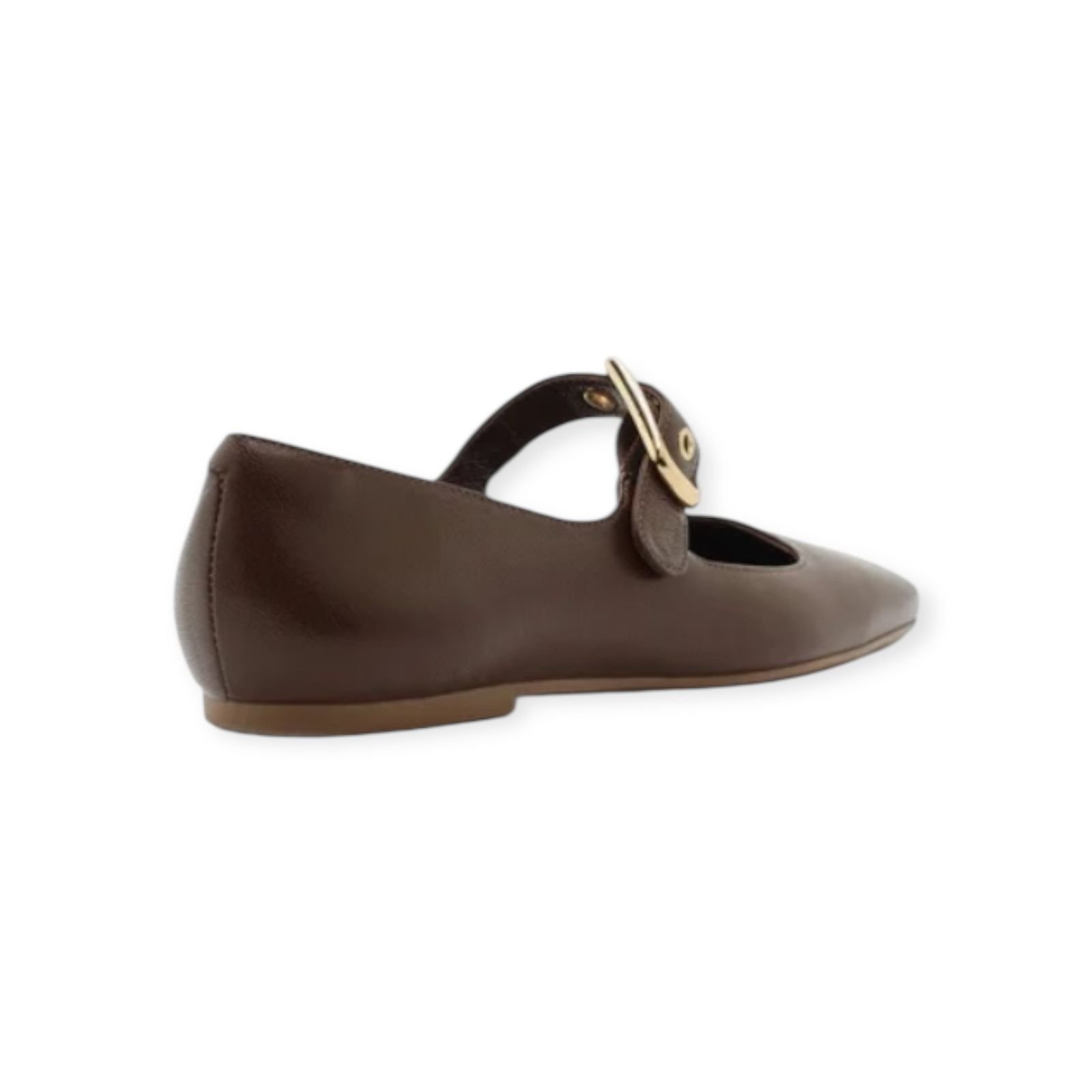 Sapatilha Feminina Arezzo Couro Bico Quadrado Fivela Marrom Marrom 5