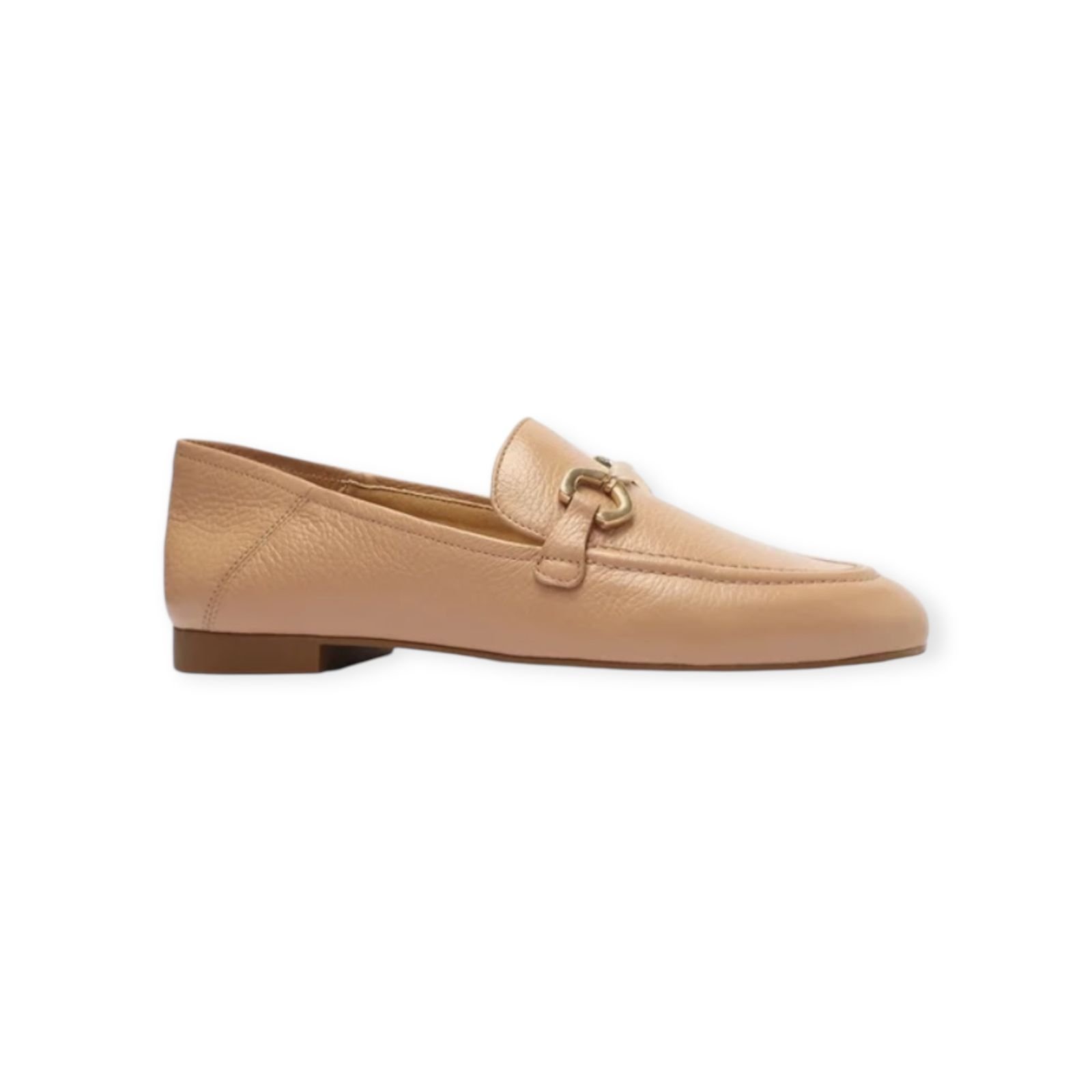 Mocassim Feminino Arezzo Couro Bridão Metálico Bege