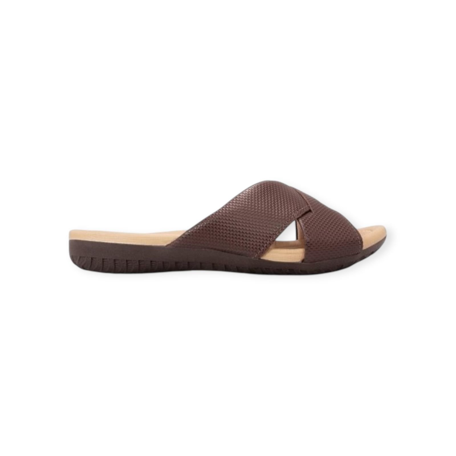 Chinelo Feminino Usaflex Couro Slide Plataforma Marrom