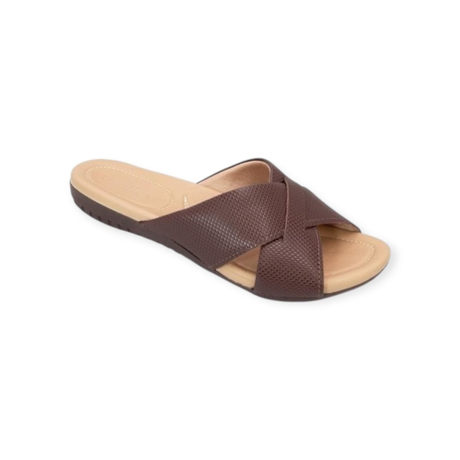 Chinelo Feminino Usaflex Couro Slide Plataforma Marrom Marrom 2