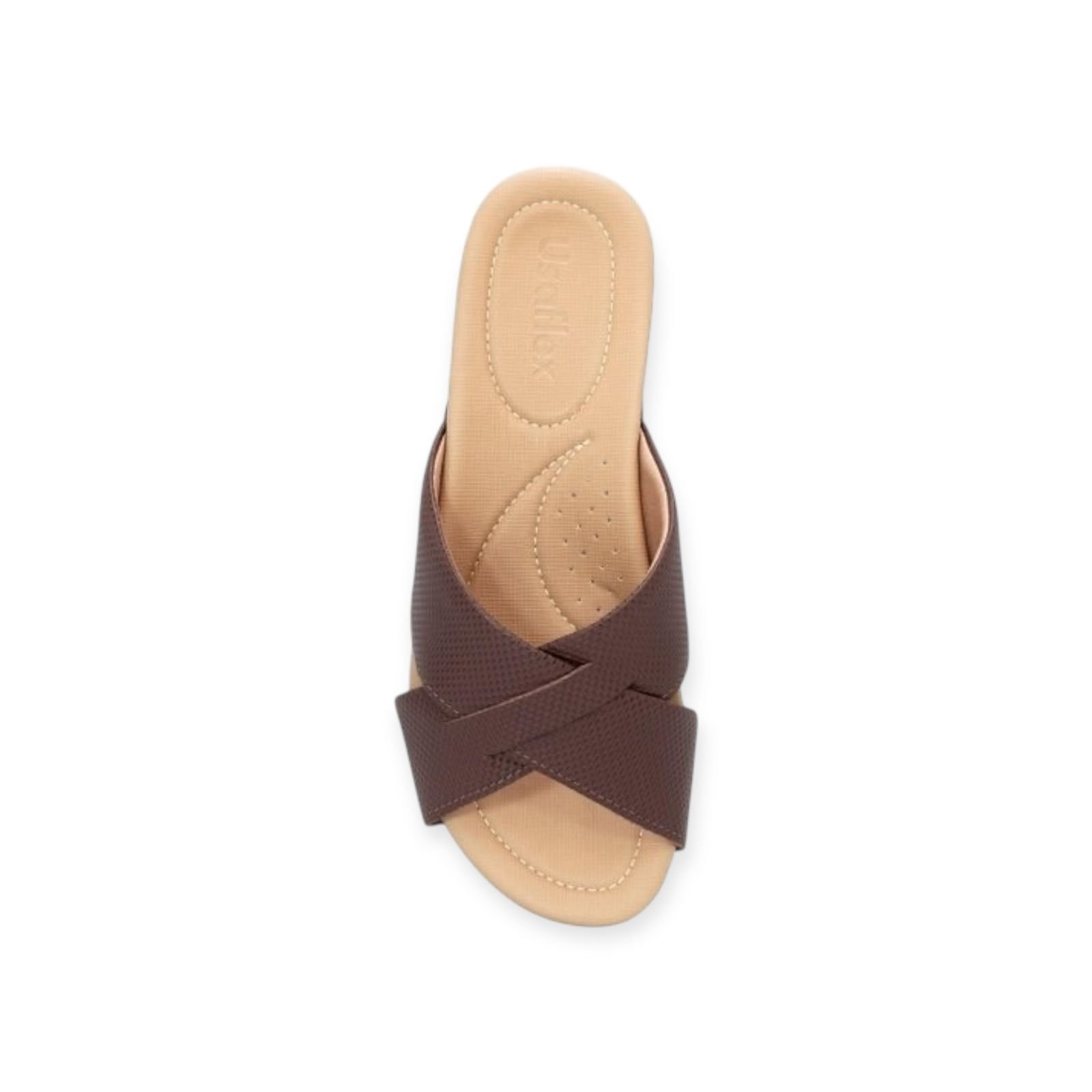 Chinelo Feminino Usaflex Couro Slide Plataforma Marrom Marrom 4