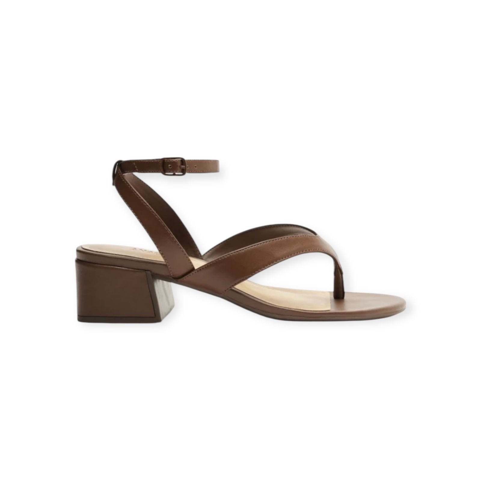 Sandália Feminina Anacapri De Dedo Salto Bloco Baixo Marrom