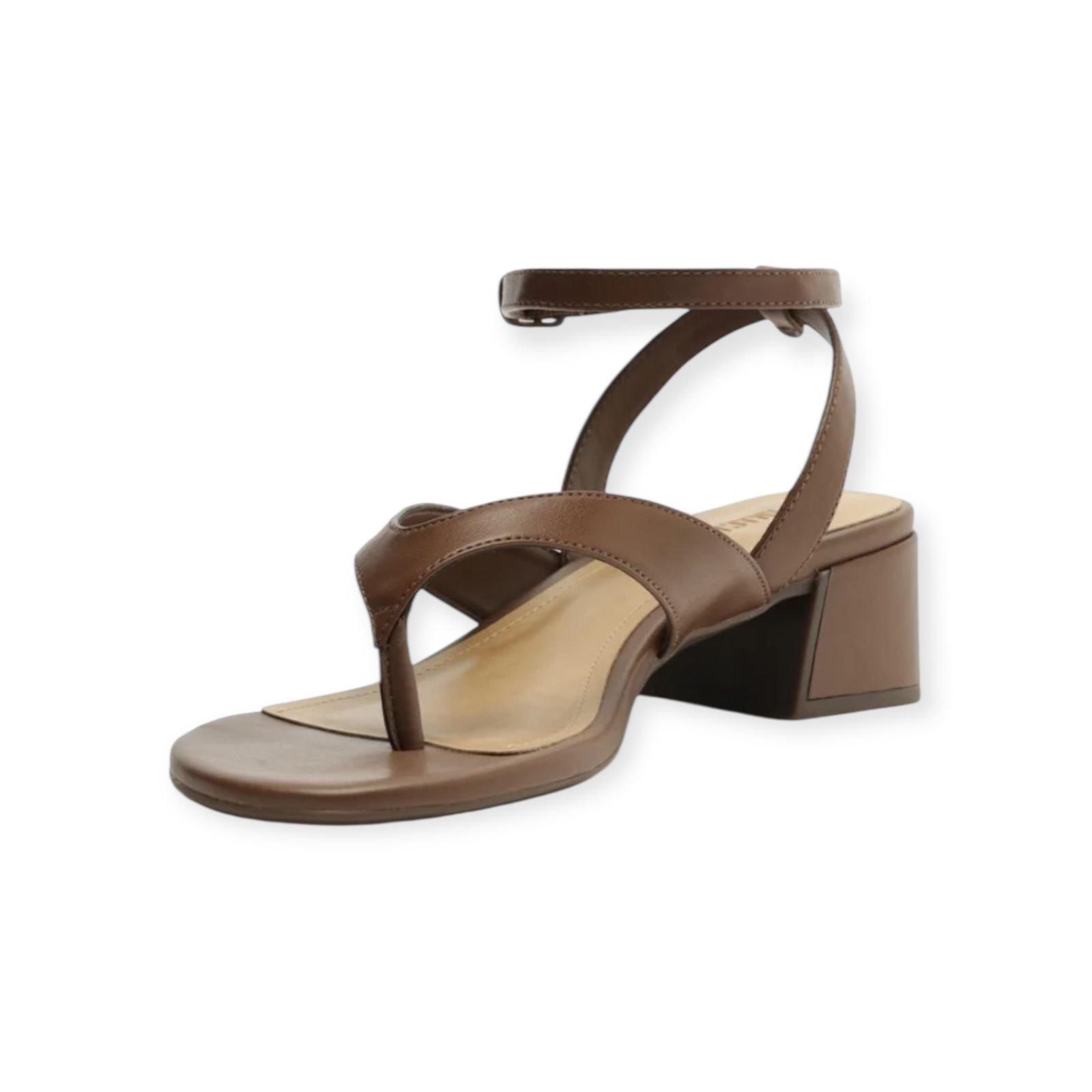 Sandália Feminina Anacapri De Dedo Salto Bloco Baixo Marrom Marrom 3