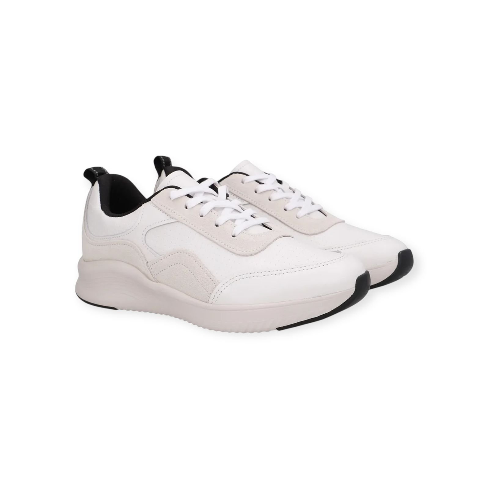 Tênis Feminino Usaflex Couro Cadarço Sport Branco Branco 2