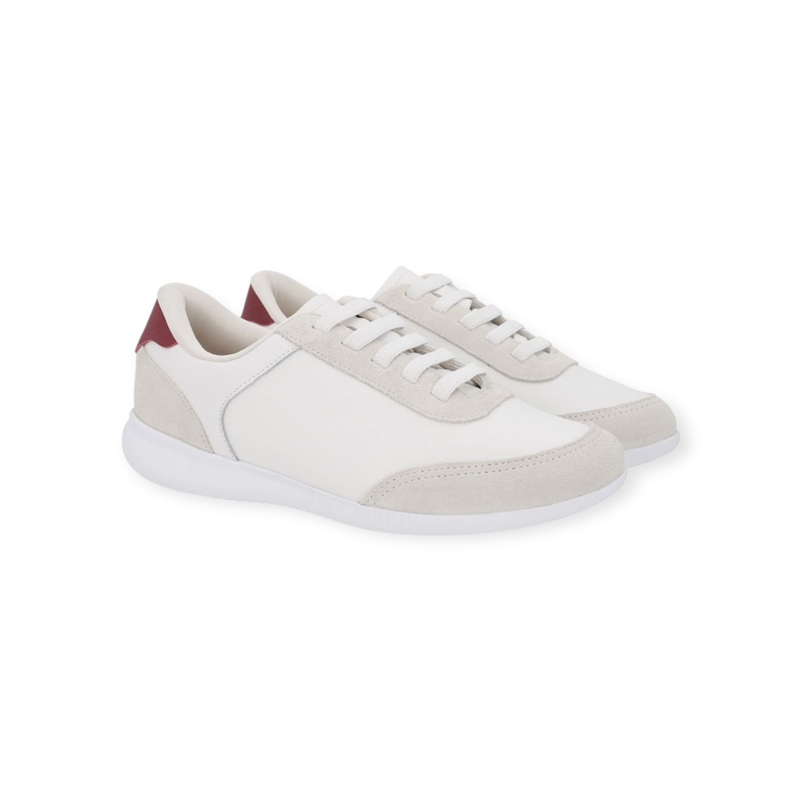 Tênis Feminino Usaflex Couro Cadarço Elástico Branco Branco 2