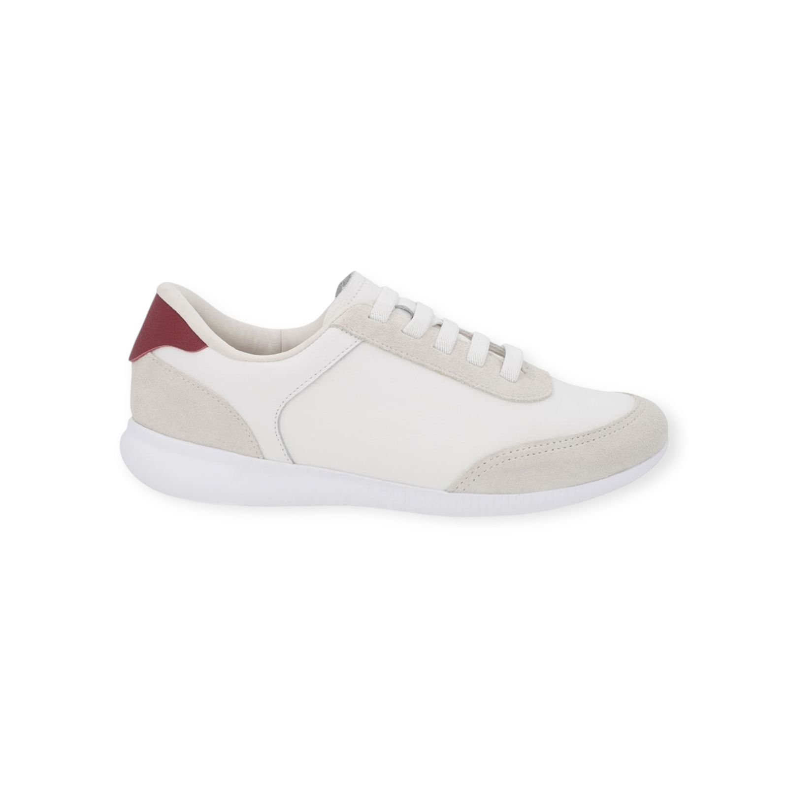 Tênis Feminino Usaflex Couro Cadarço Elástico Branco
