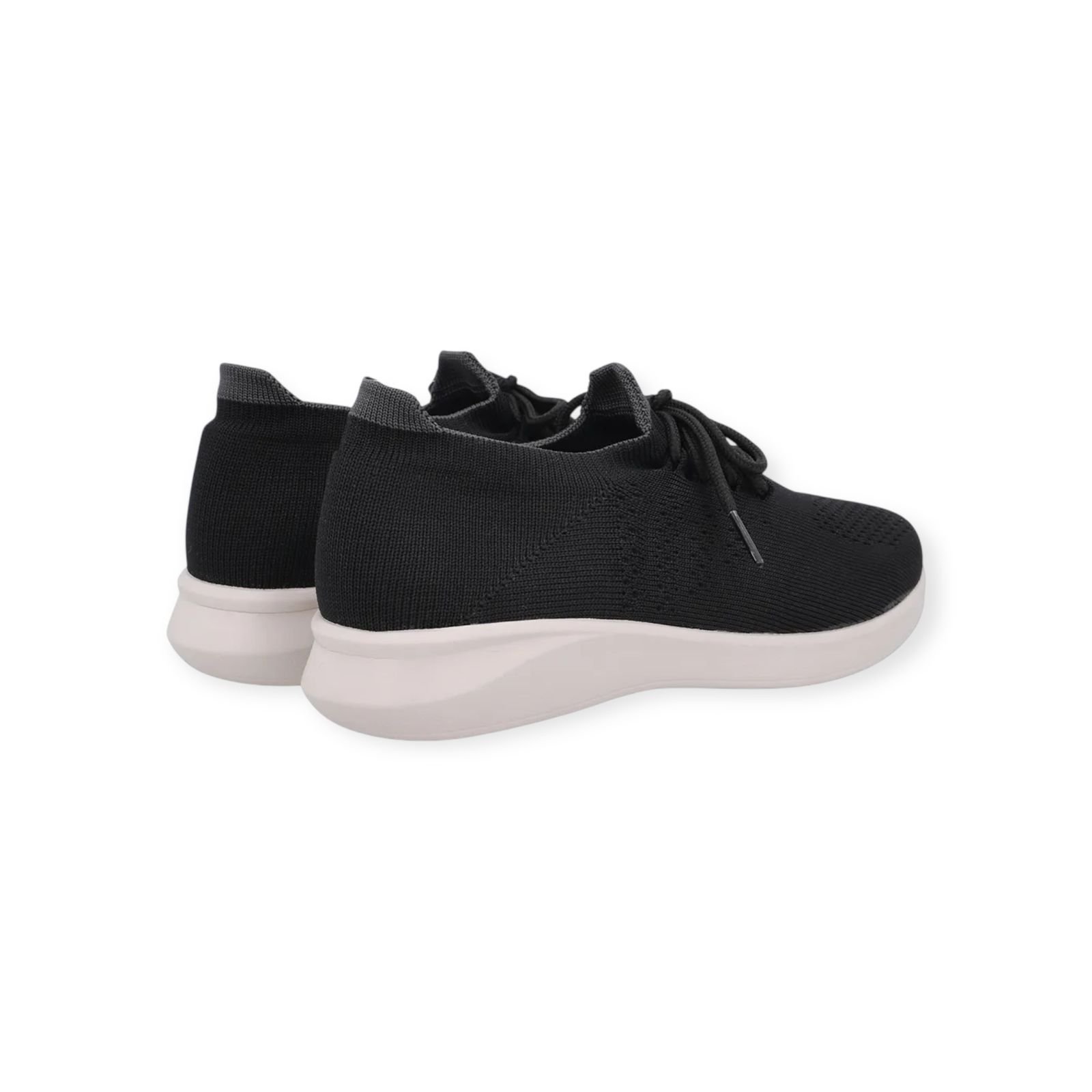 Tênis Feminino Usaflex Tricot Cadarço Casual Preto Preto 3
