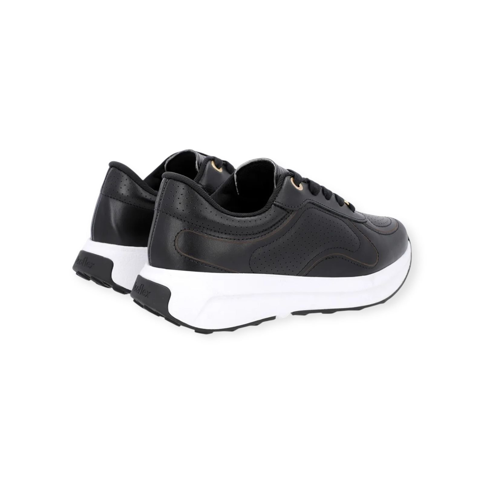 Tênis Feminino Usaflex Couro Casual Sola Alta Preto Preto 3