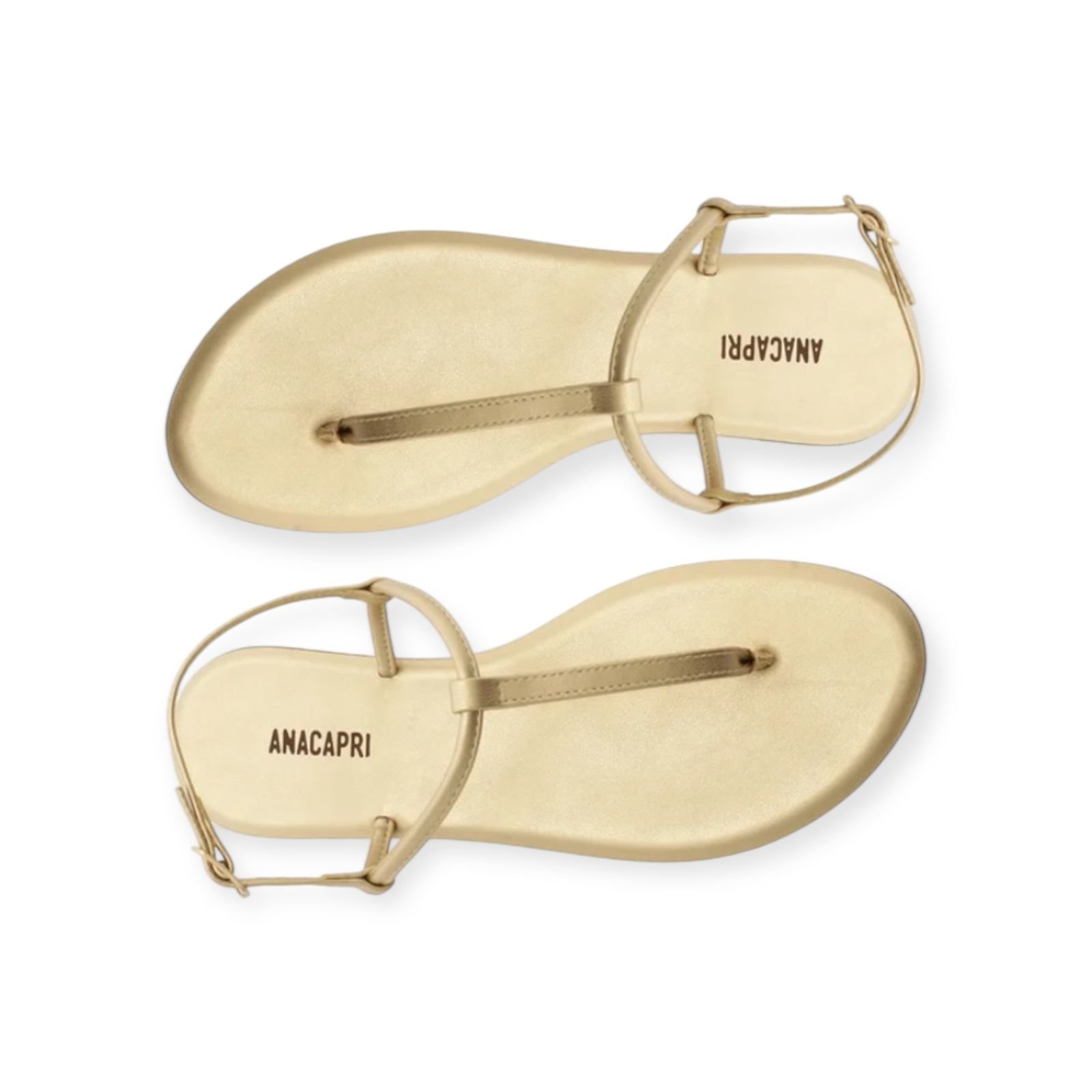 Sandalia Rasteira Feminina Anacapri Casual Slim Dourada Dourado 4