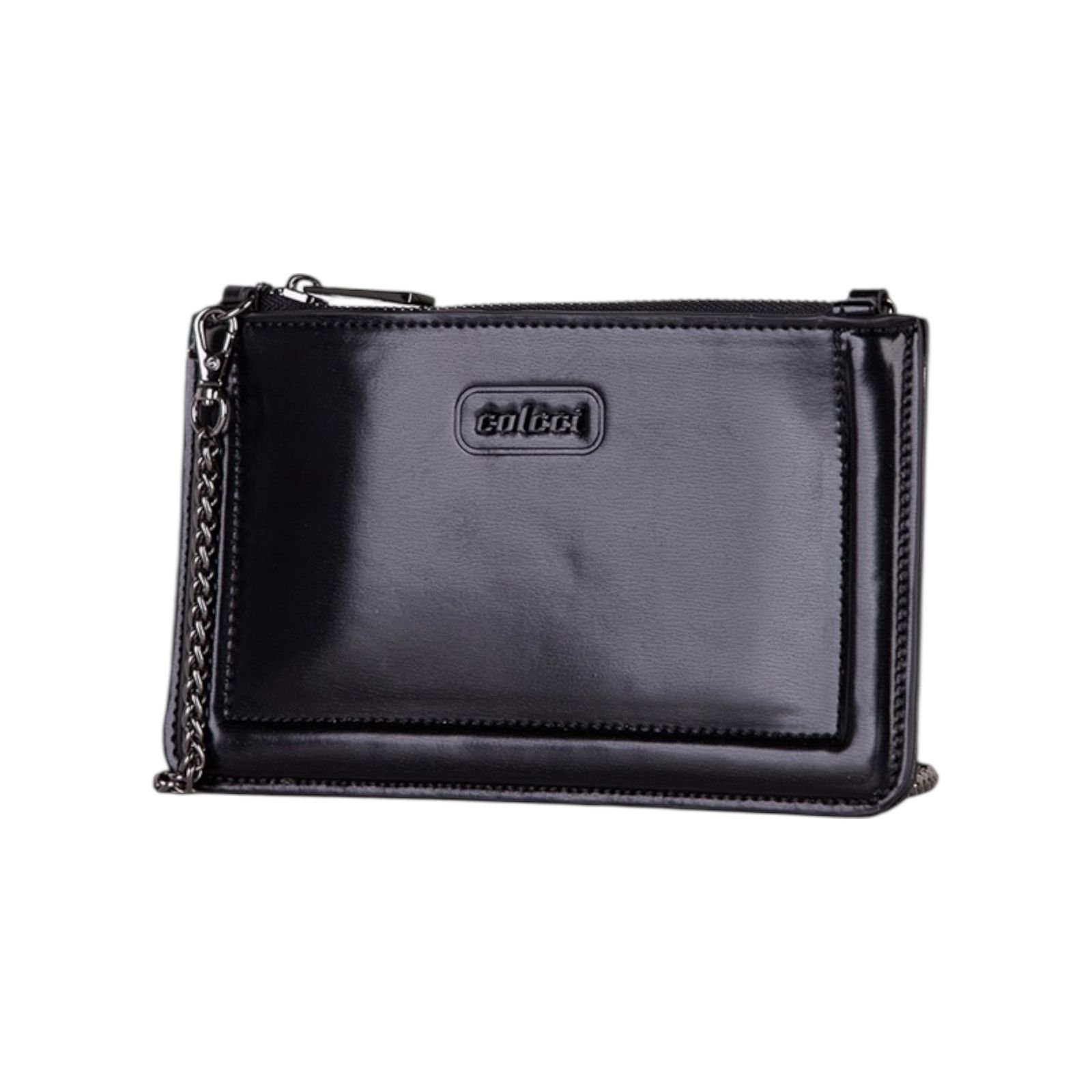 Bolsa Feminina Colcci Flat Basic Alça Corrente Pequena Preto Preto 2